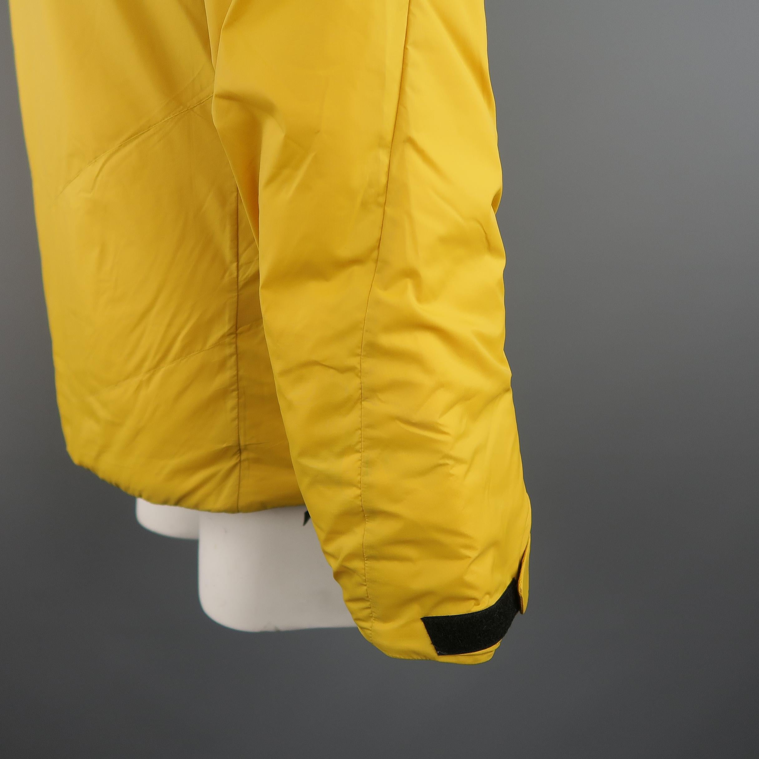 KJUS 42 Yellow Solid Polyamide Hooded Jacket 2