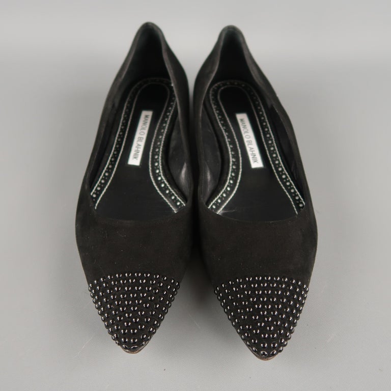 manolo black flats