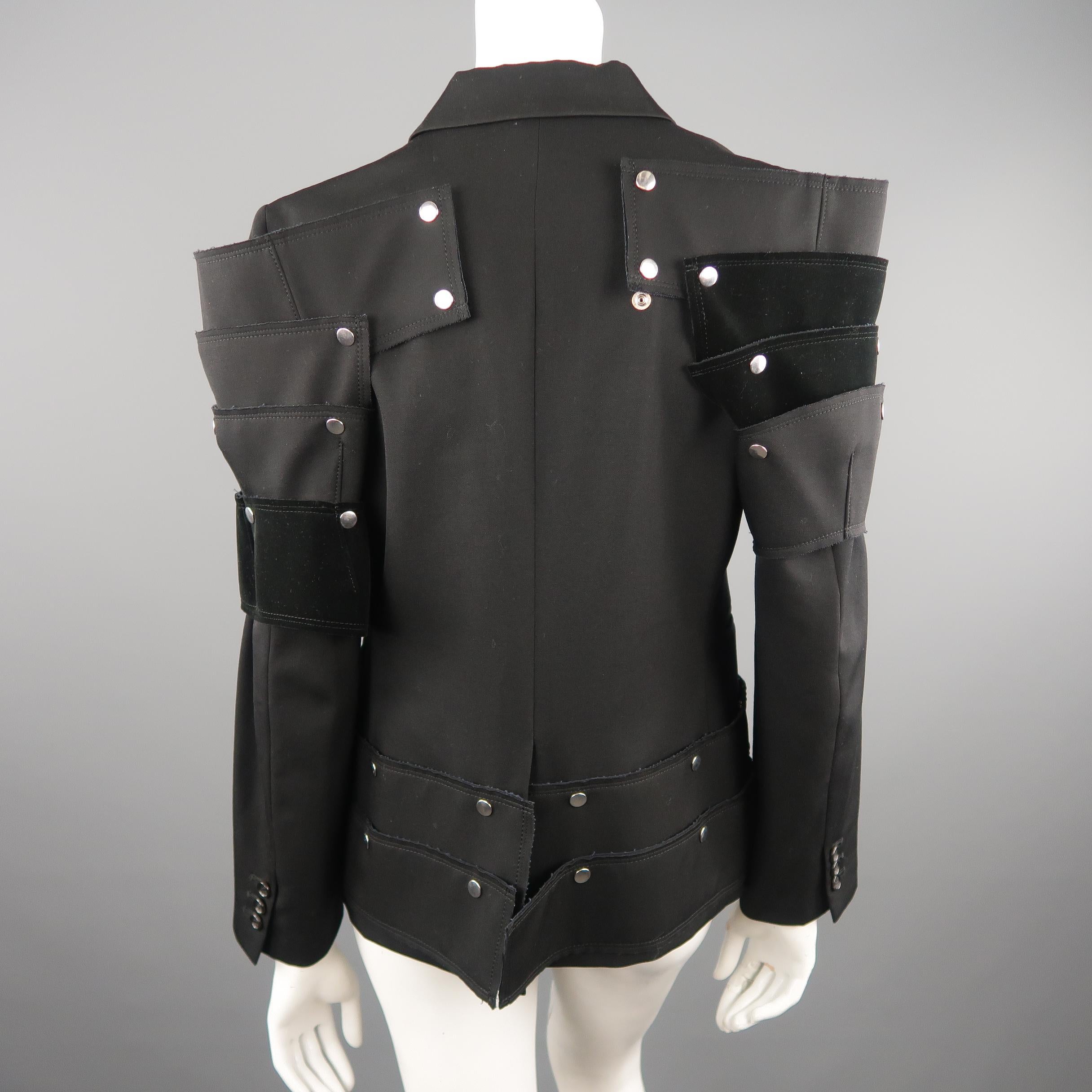 COMME des GARCONS Size M Unisex Black Wool Snap Armor 