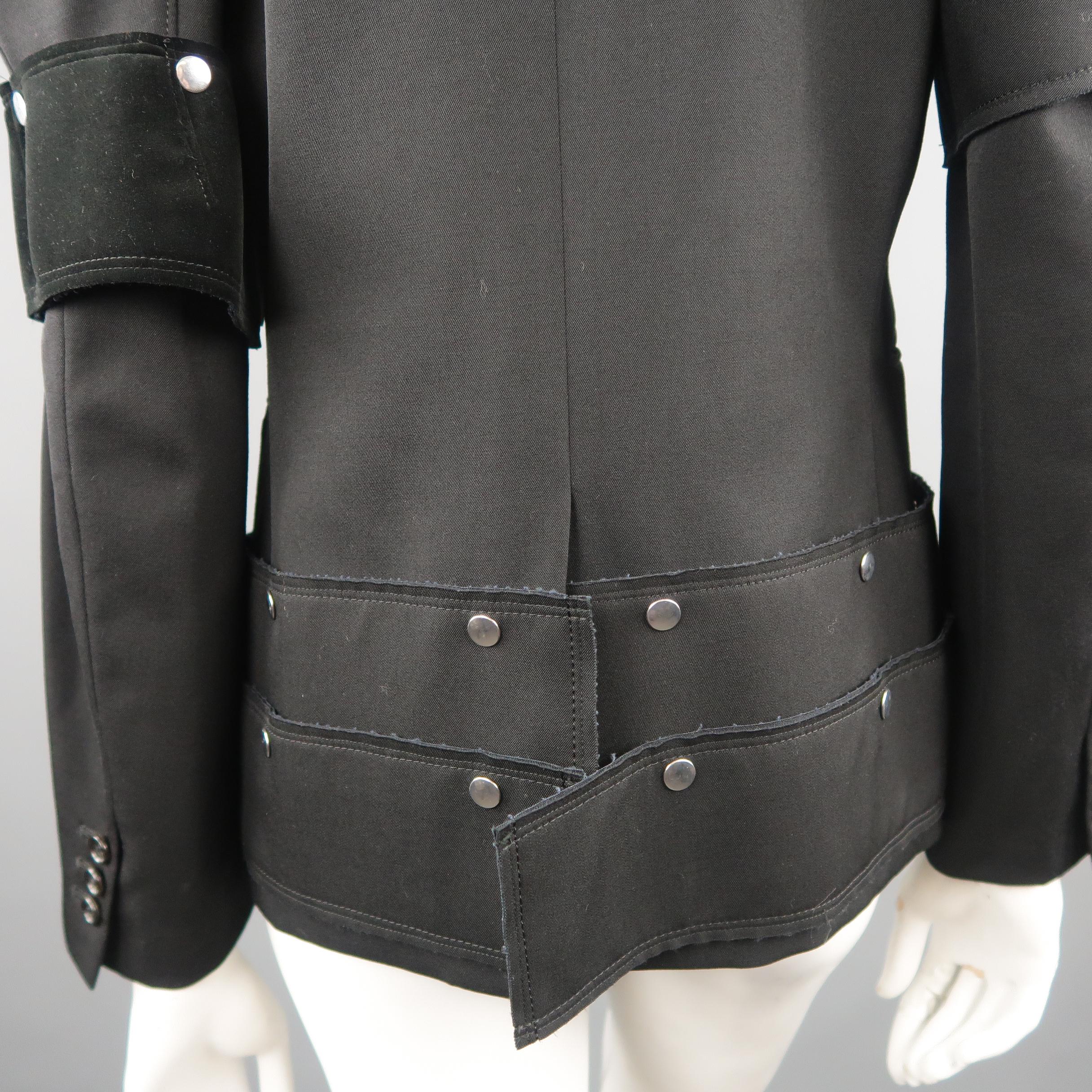 COMME des GARCONS Size M Unisex Black Wool Snap Armor 