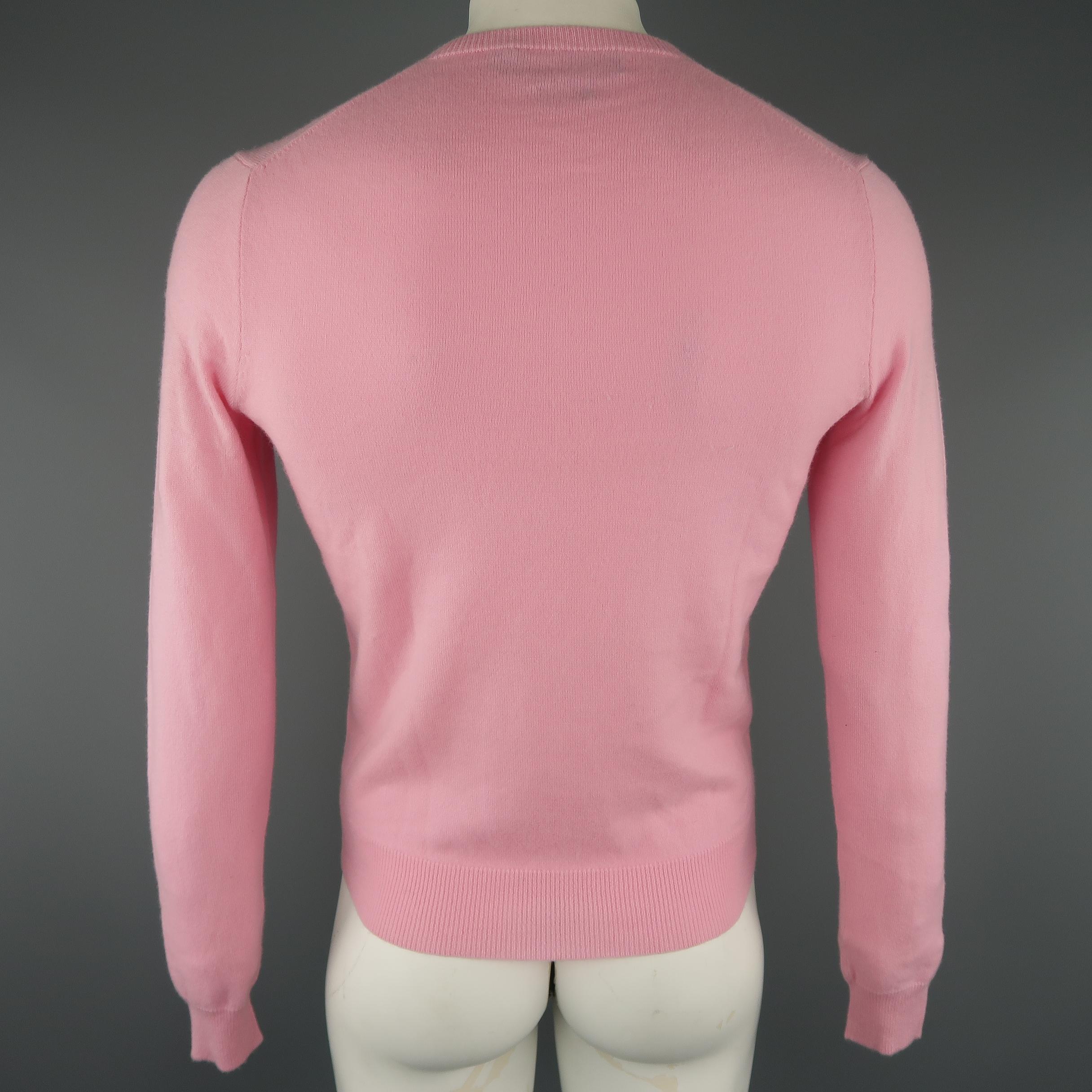 Brown RALPH LAUREN Size M Light Pink Knitted Cashmere Sweater