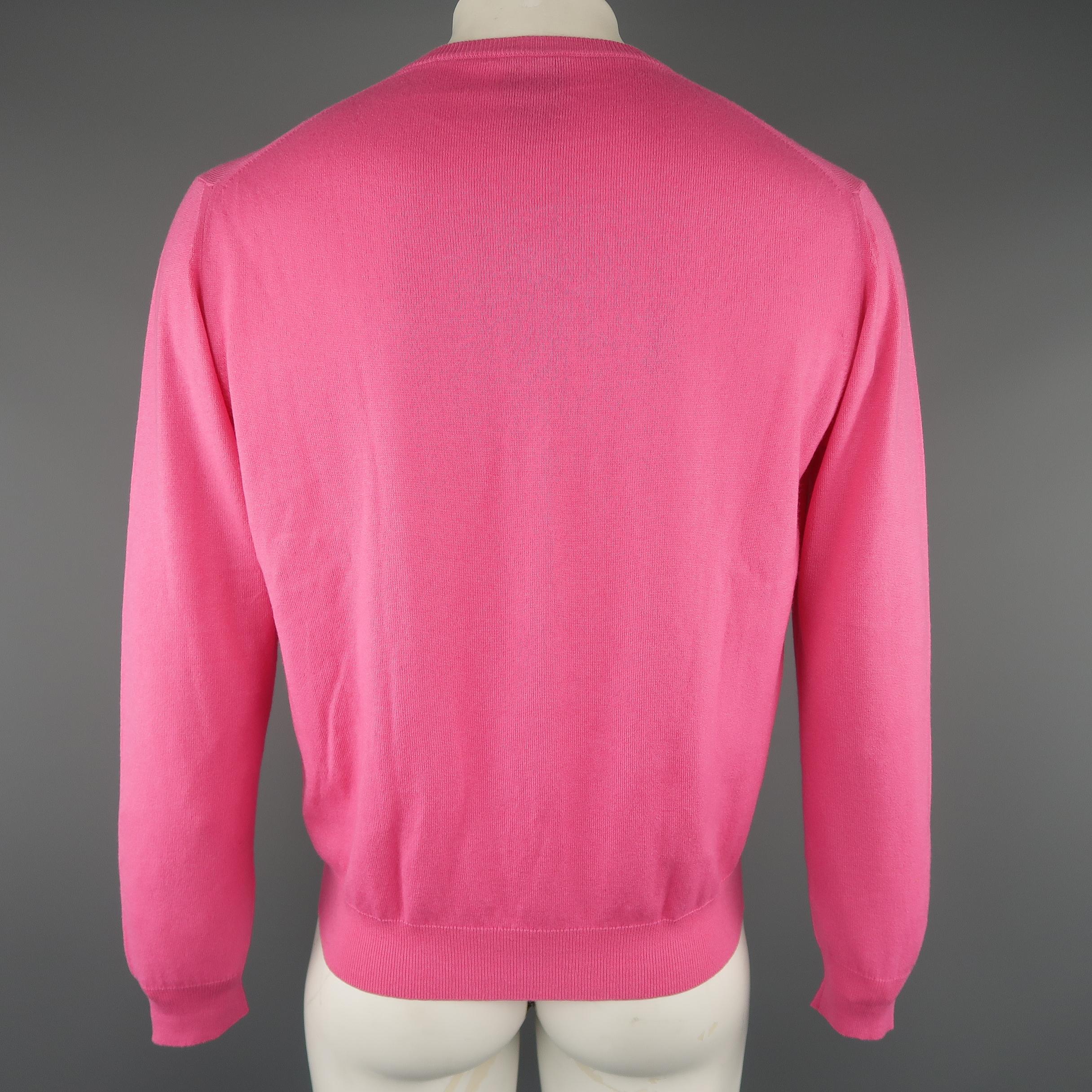 FACONNABLE Size M Pink Solid Silk / Cashmere Pullover Sweater In Good Condition In San Francisco, CA