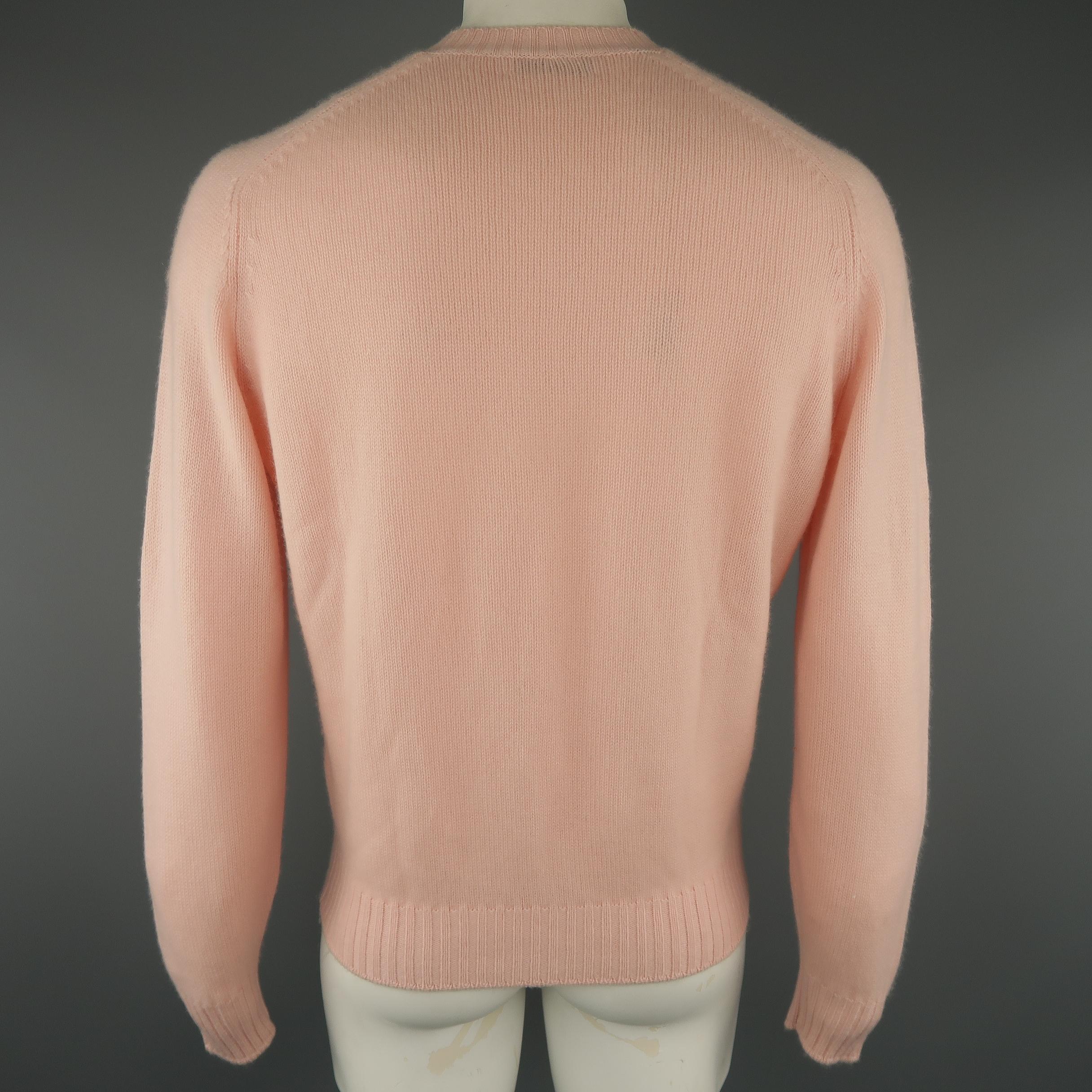 BRUNELLO CUCINELLI Size 40 Light Pink Knitted Cashmere Sweater In Excellent Condition In San Francisco, CA