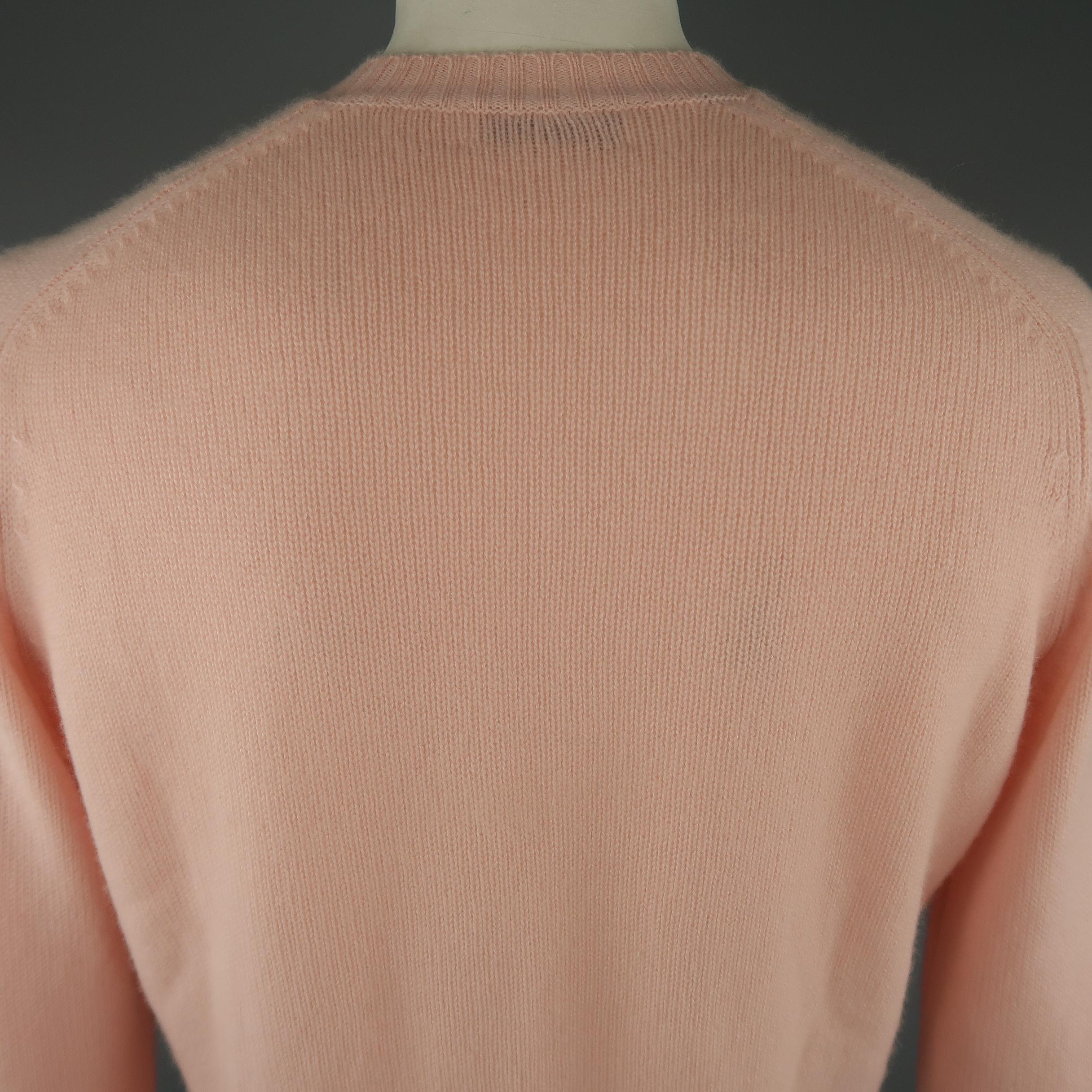 Men's BRUNELLO CUCINELLI Size 40 Light Pink Knitted Cashmere Sweater