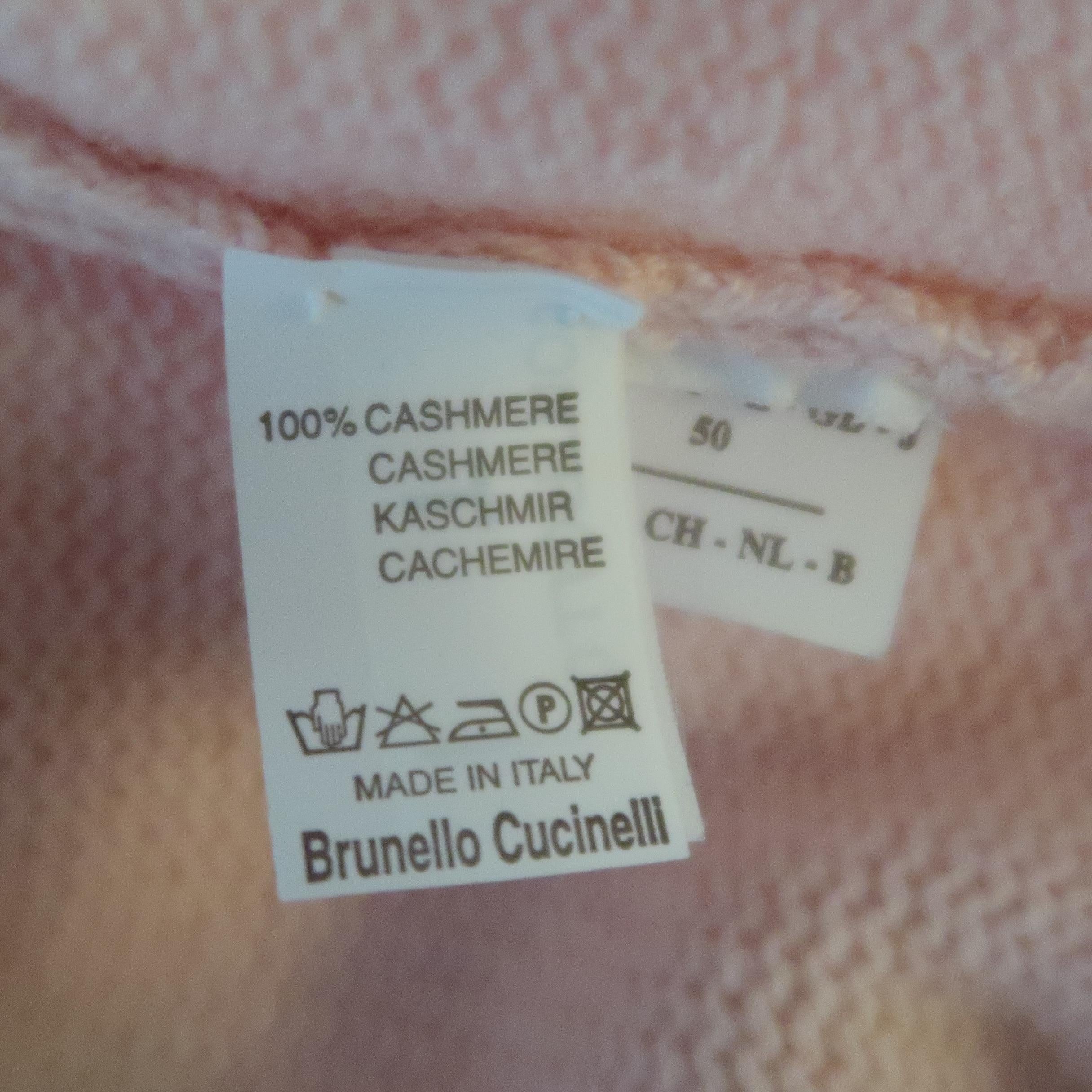 BRUNELLO CUCINELLI Size 40 Light Pink Knitted Cashmere Sweater 2