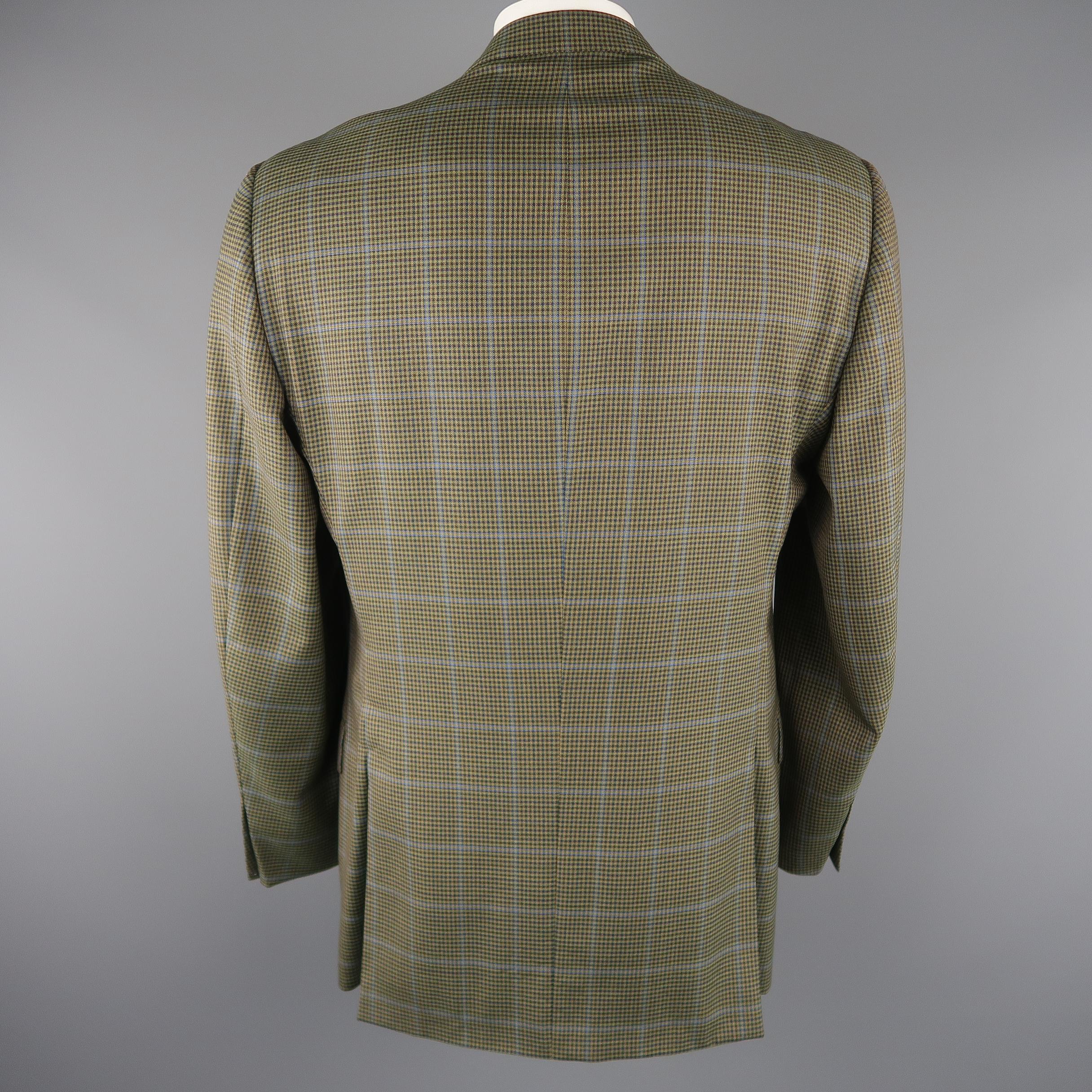 ERMENEGILDO ZEGNA 48 Long Olive Solid Wool Sport Coat In Excellent Condition In San Francisco, CA