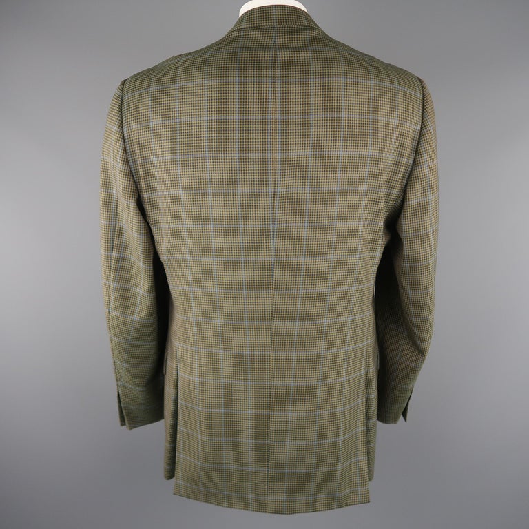 ERMENEGILDO ZEGNA 48 Long Olive Solid Wool Sport Coat at 1stDibs