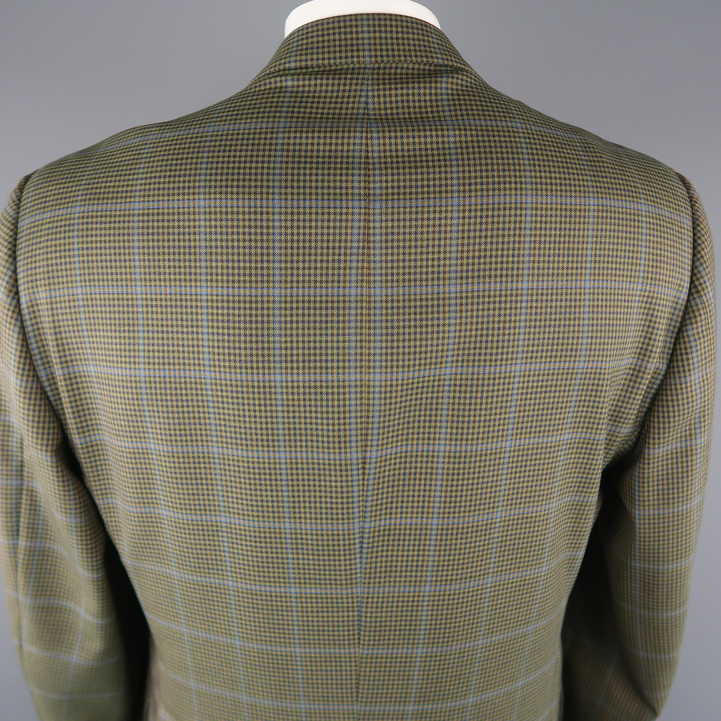 Men's ERMENEGILDO ZEGNA 48 Long Olive Solid Wool Sport Coat