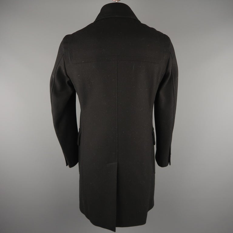 JOHN BARTLETT 38 Black Solid Wool Long Coat at 1stDibs | john bartlett ...