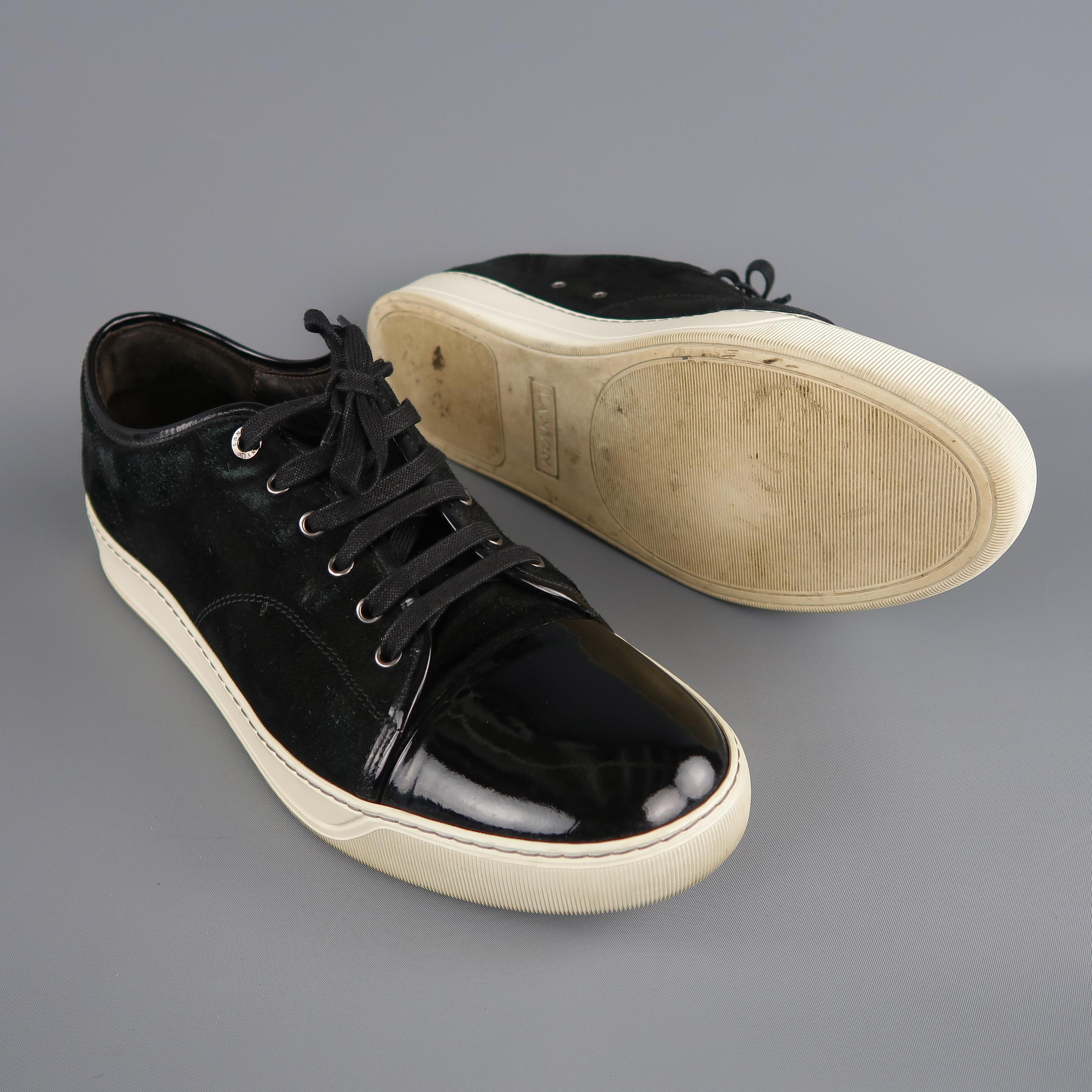 LANVIN Size 13 Black Solid Suede Sneakers In Good Condition In San Francisco, CA