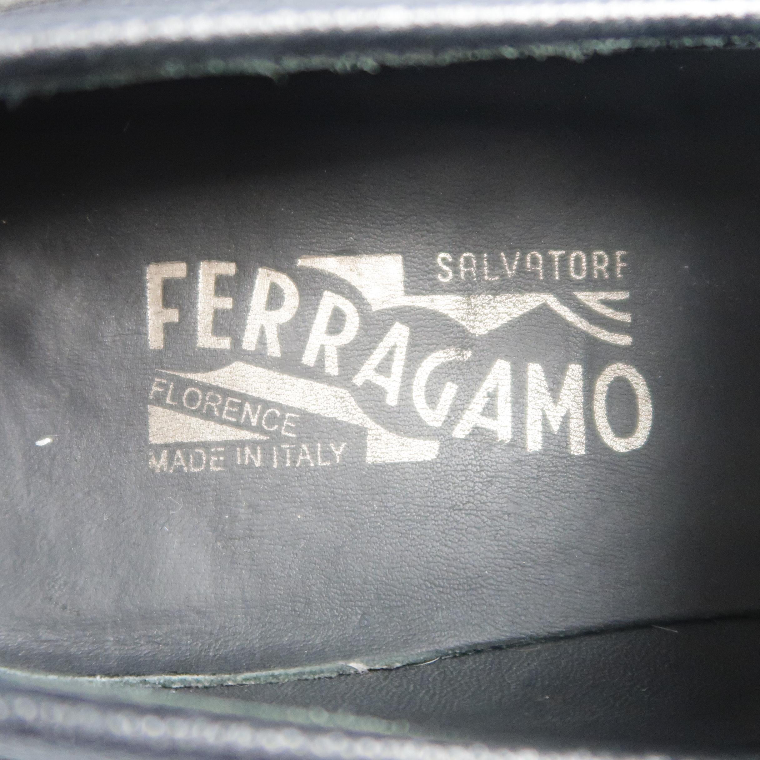 SALVATORE FERRAGAMO Size 10 Black Solid Leather Loafers 2