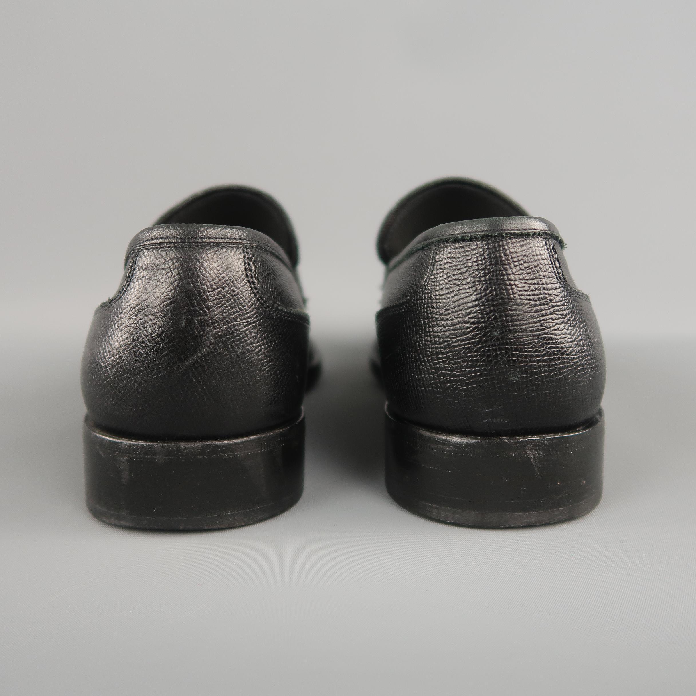 SALVATORE FERRAGAMO Size 10 Black Solid Leather Loafers 3