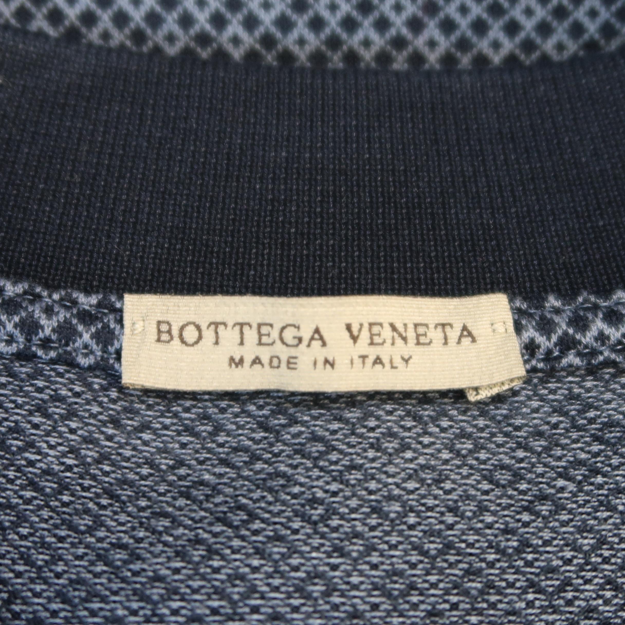 BOTTEGA VENETA Size M Navy Rhombus Cotton Buttoned POLO 1