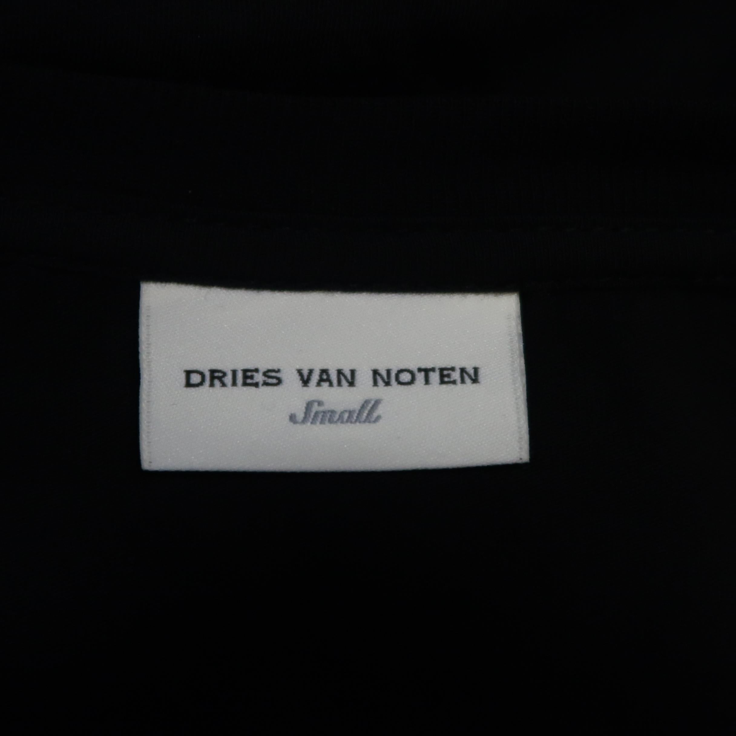 DRIES VAN NOTEN Size S Black Embroidery Cotton / Silk Pullover Sweater  3