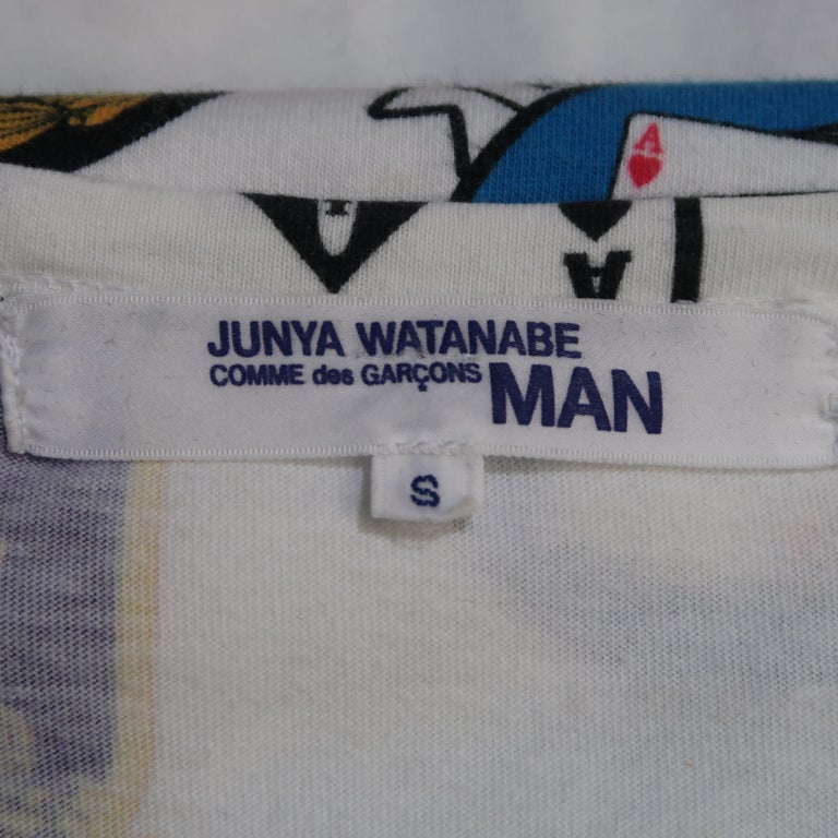 JUNYA WATANABE Comme des Garcons Man Size S White Print Cotton T-shirt ...