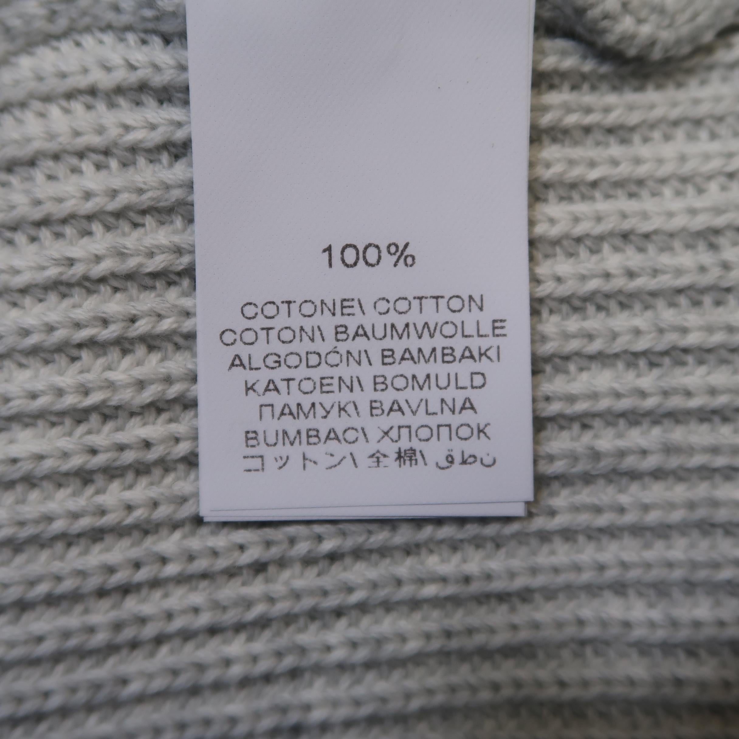 BRUNELLO CUCINELLI Size 42 Light Grey Knitted Cotton Cardigan Sweater 1