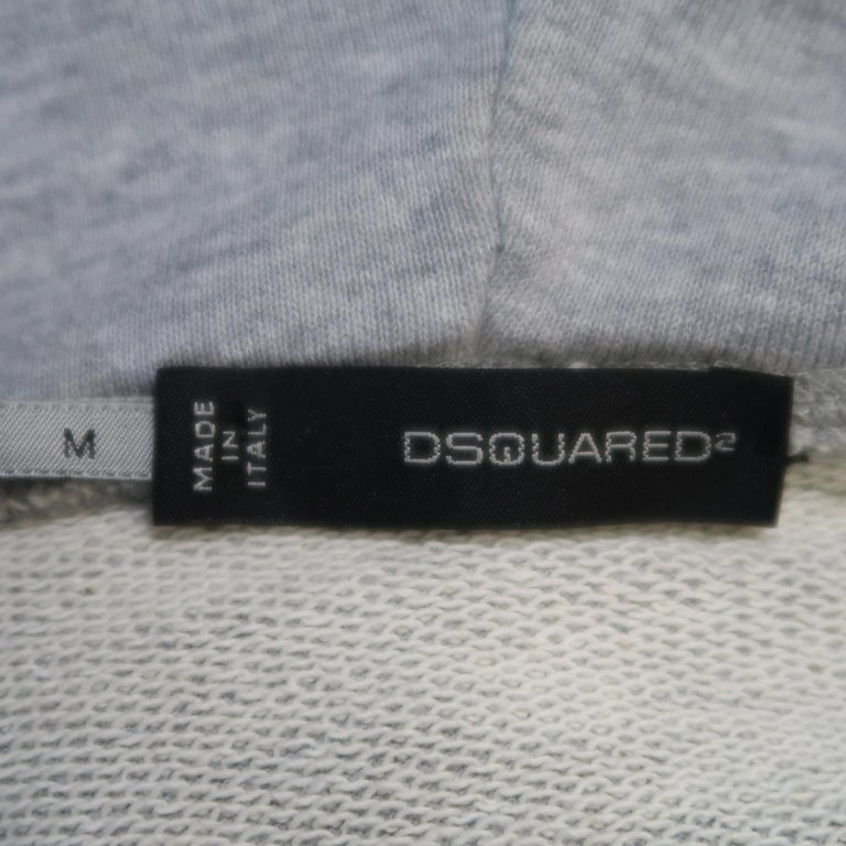 DSQUARED2 Size M Light Grey Logo Cotton Raglan Sweater at 1stDibs