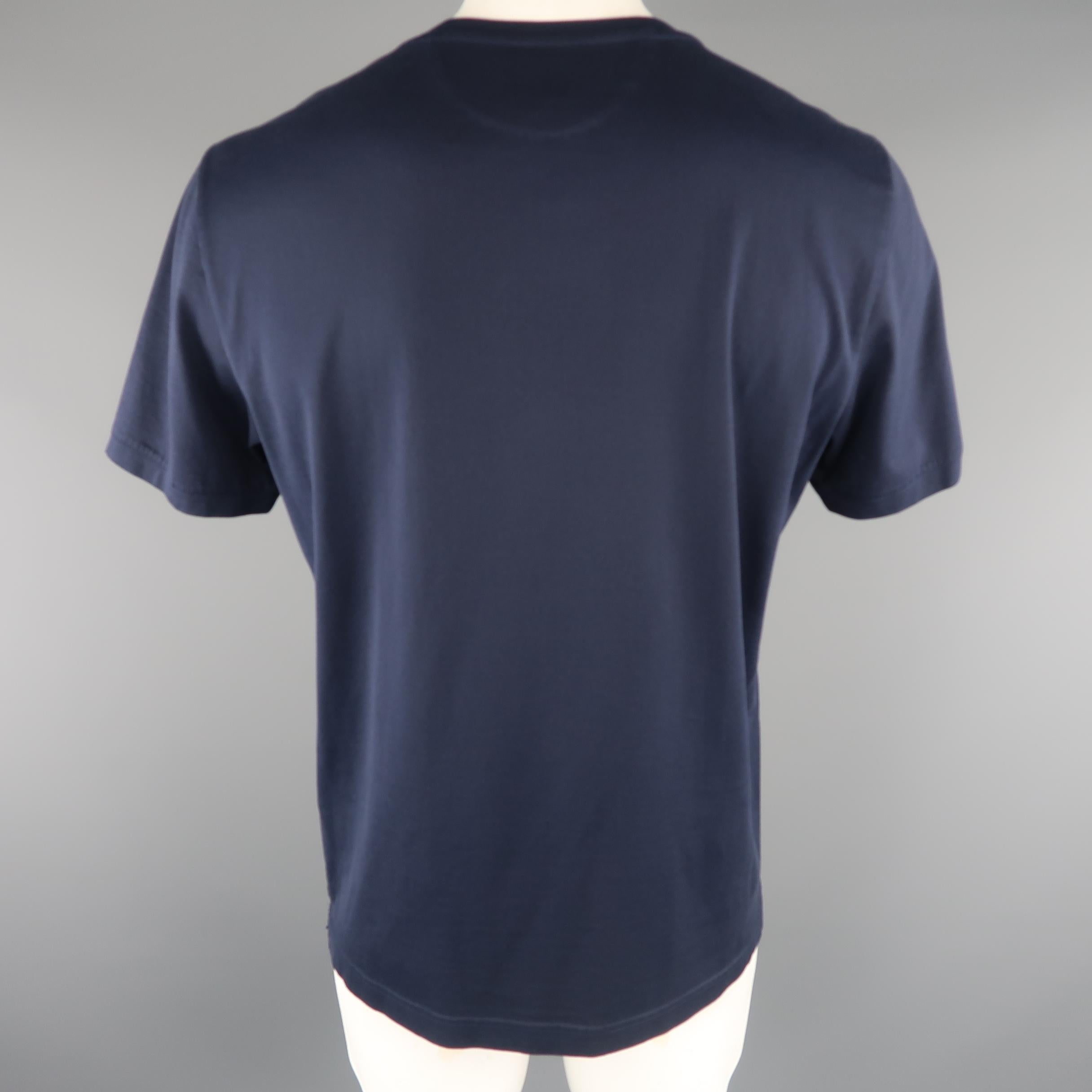 Black FENDI Size XL Navy Applique Cotton T-shirt