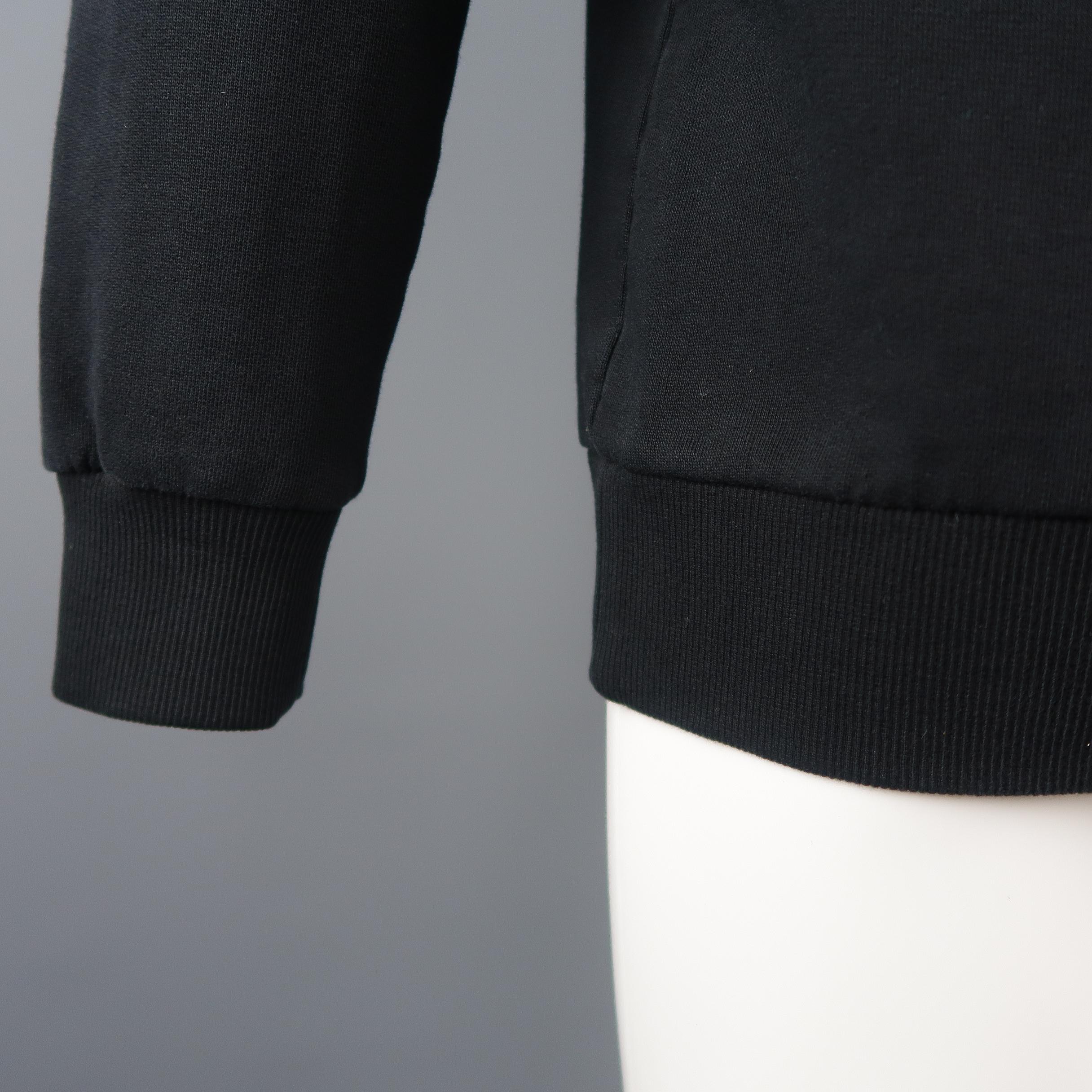 GIVENCHY Size S Black Applique Faun Motif Cross Pullover Sweatshirt Sweater In Excellent Condition In San Francisco, CA
