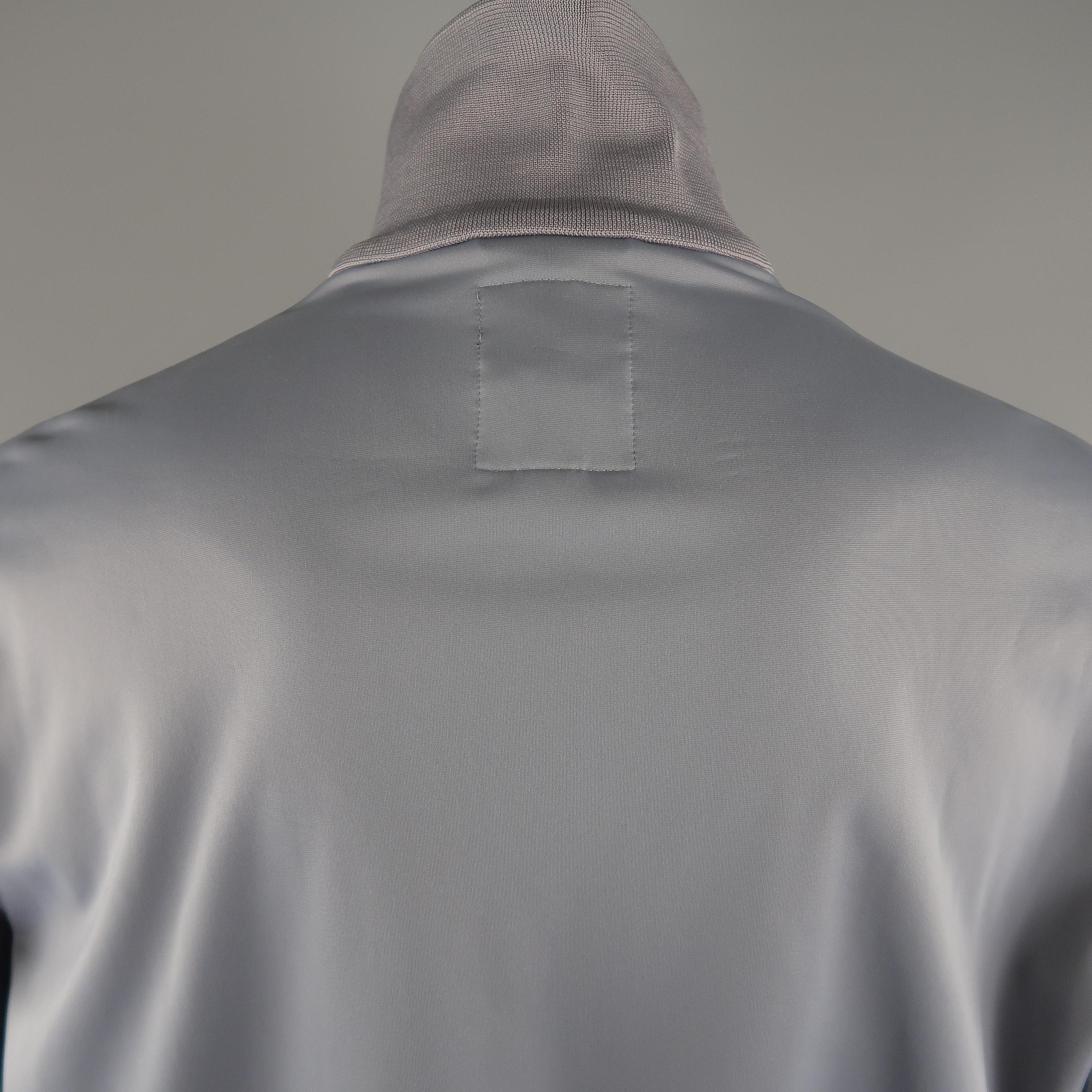 Men's Y-3 by YOHJI YAMAMOTO Grey Solid Polyester Jacket