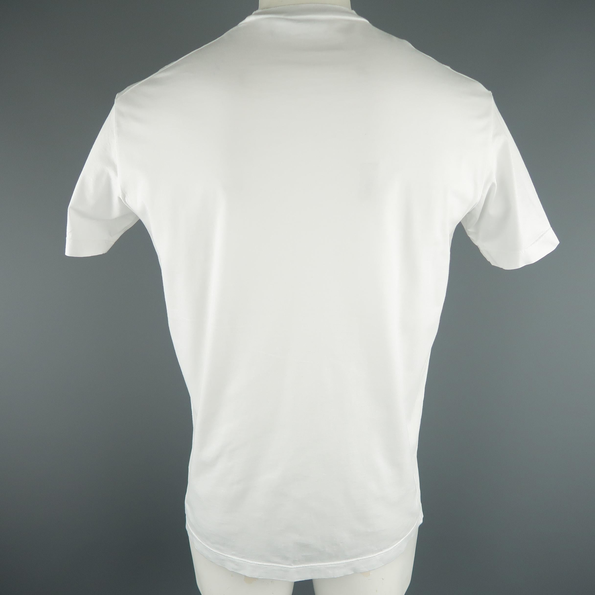 Gray DSQUARED2 Size L White Graphic Cotton T-shirt