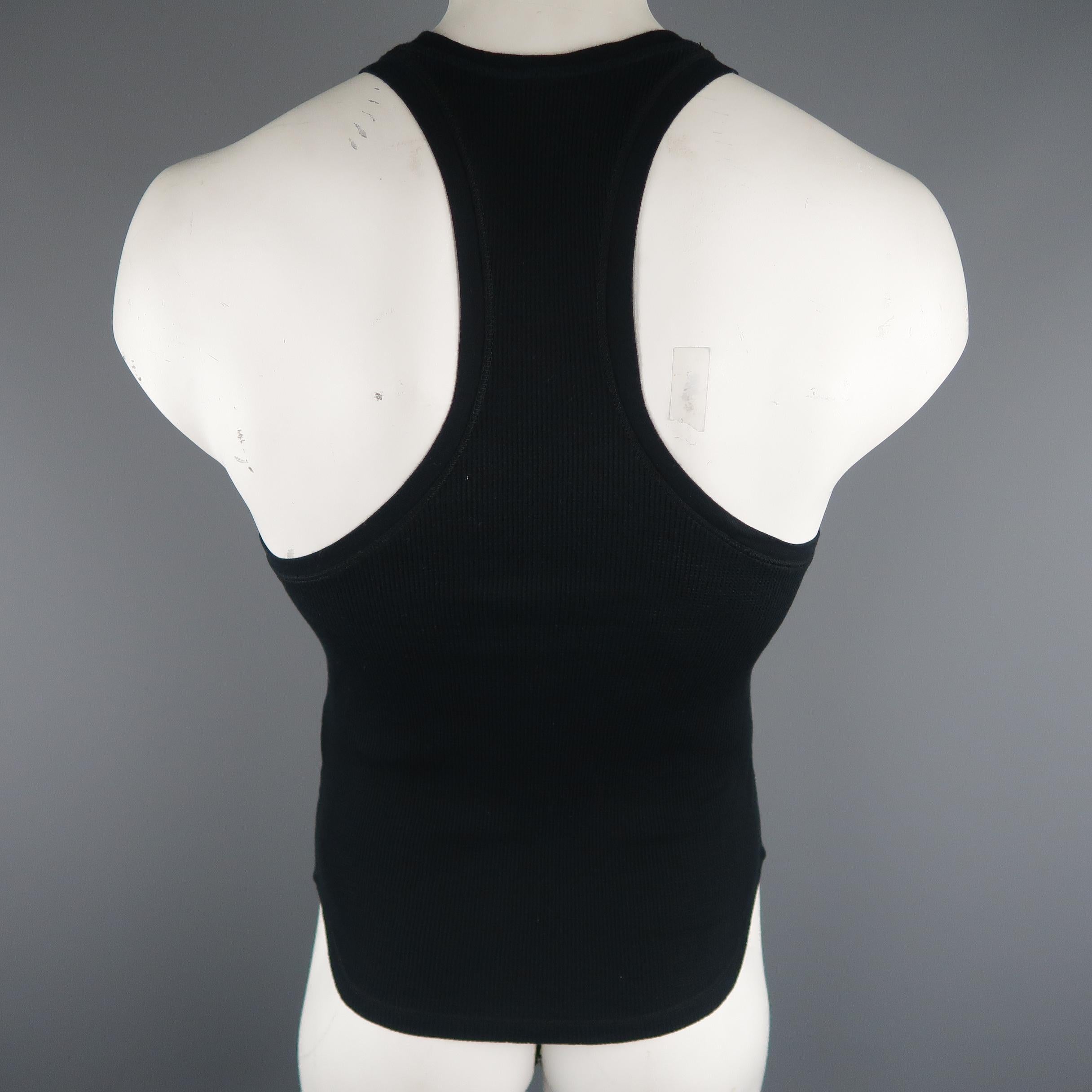 DSQUARED2 Size S Black Graphic Cotton Tank Top In Excellent Condition In San Francisco, CA