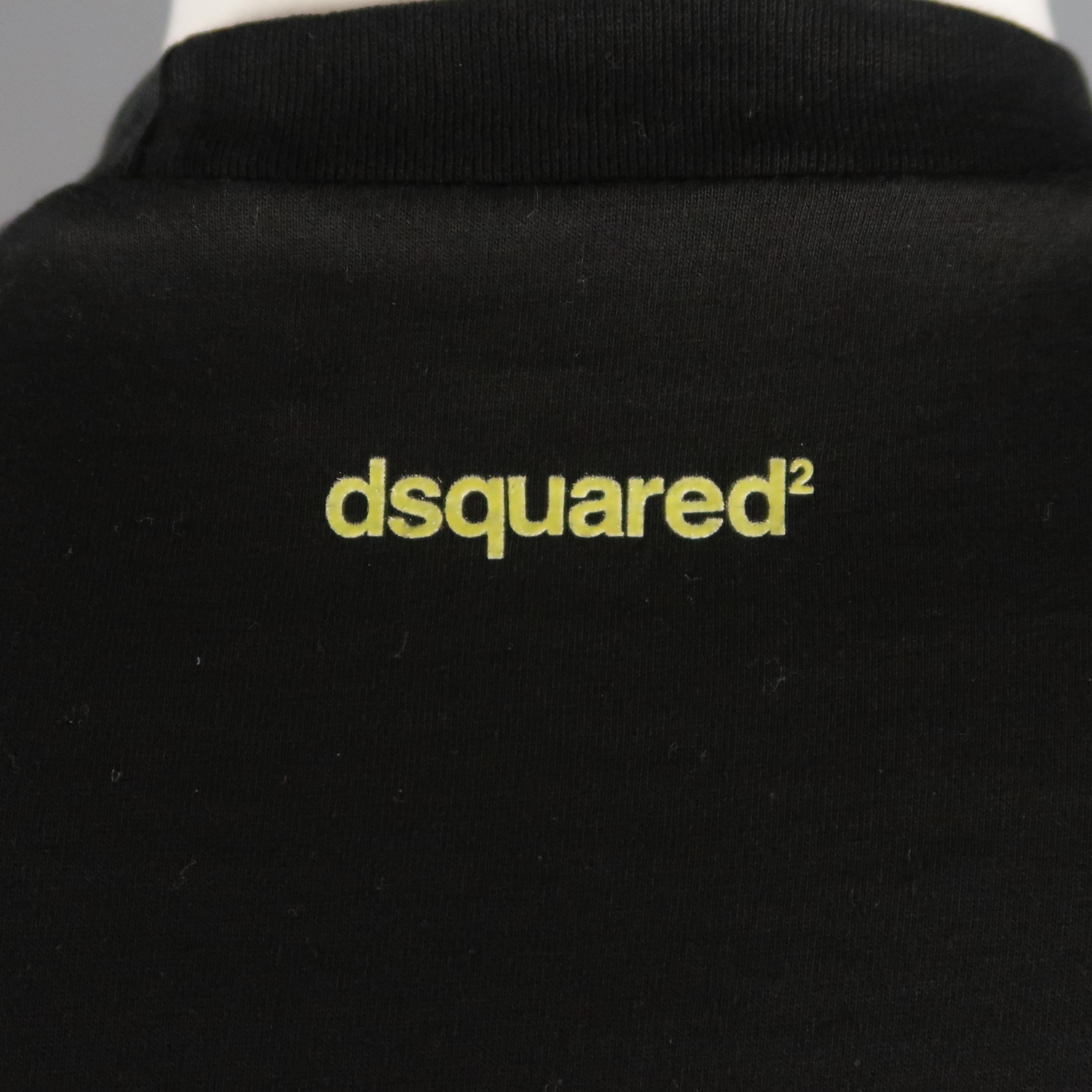 Men's DSQUARED2 Size S Black Graphic Cotton Sleeveless T-shirt