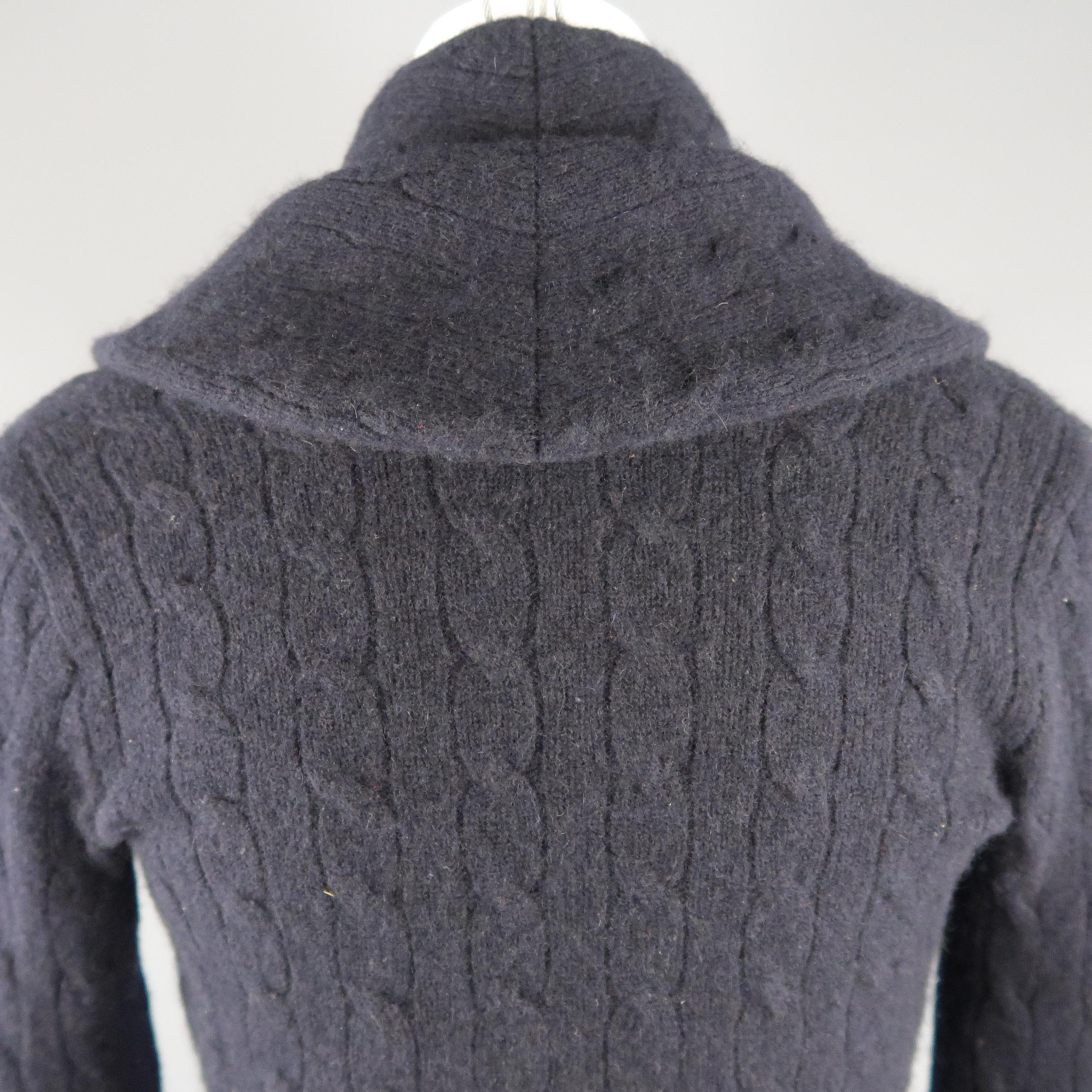 Women's or Men's RALPH LAUREN Size S Navy Cashemere Blend Wide Shawl Collar Cardigan Sweater