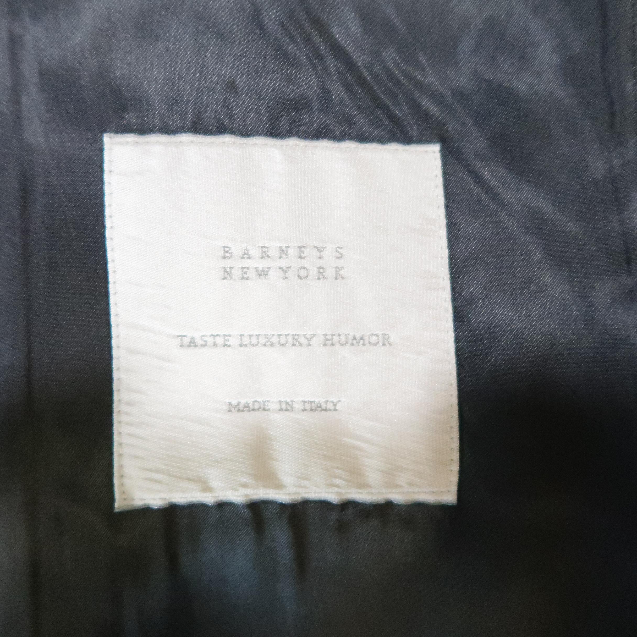 BARNEY'S NEW YORK Size 6 Black Wool / Cashmere Back Slit A line Coat 1