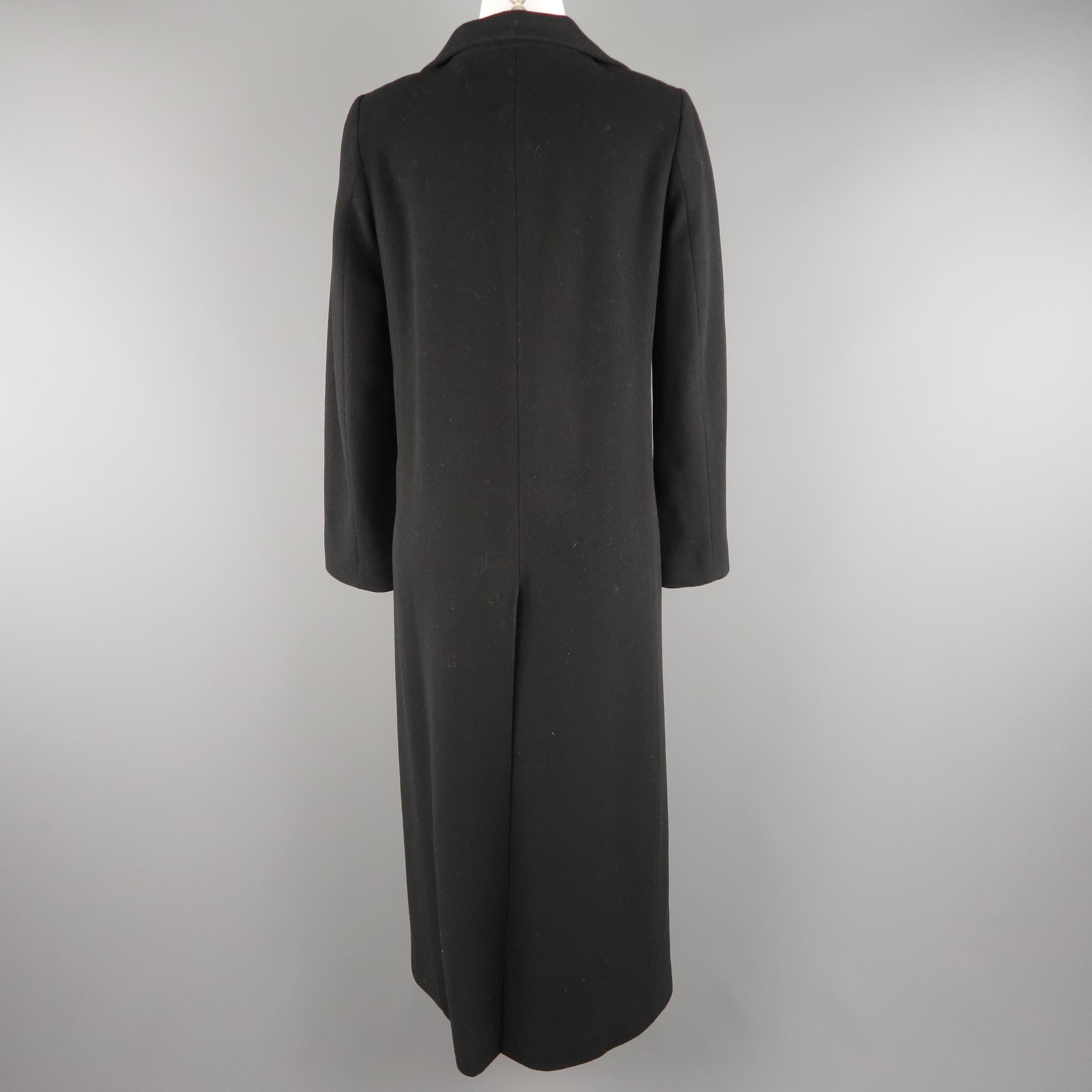 Women's BARNEY'S NEW YORK Size 6 Black Wool / Cashmere Back Slit A line Coat