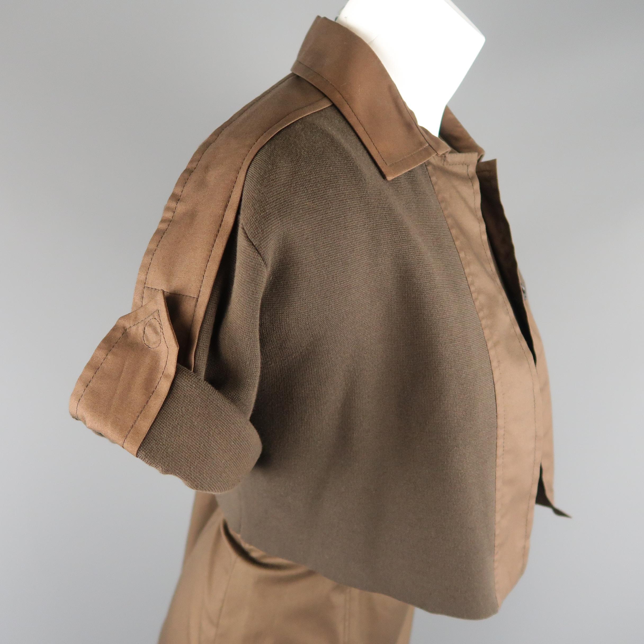 AKRIS Size 8 Brown Sleeveless Shift Dress & Jacket 2 PC Dress Ensemble  1