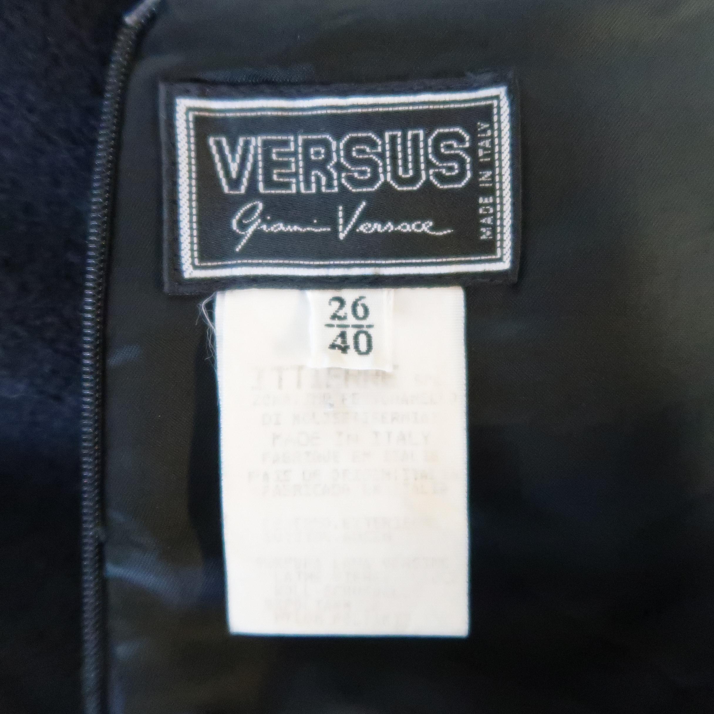 VERSUS by GIANNI VERSACE Size 4 Black Wool Blend Tweed Asymmetrical Dress In Good Condition In San Francisco, CA