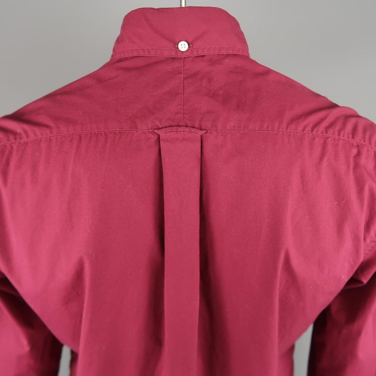 GITMAN VINTAGE Size L Burgundy Solid Cotton Long Sleeve Shirt at 1stDibs