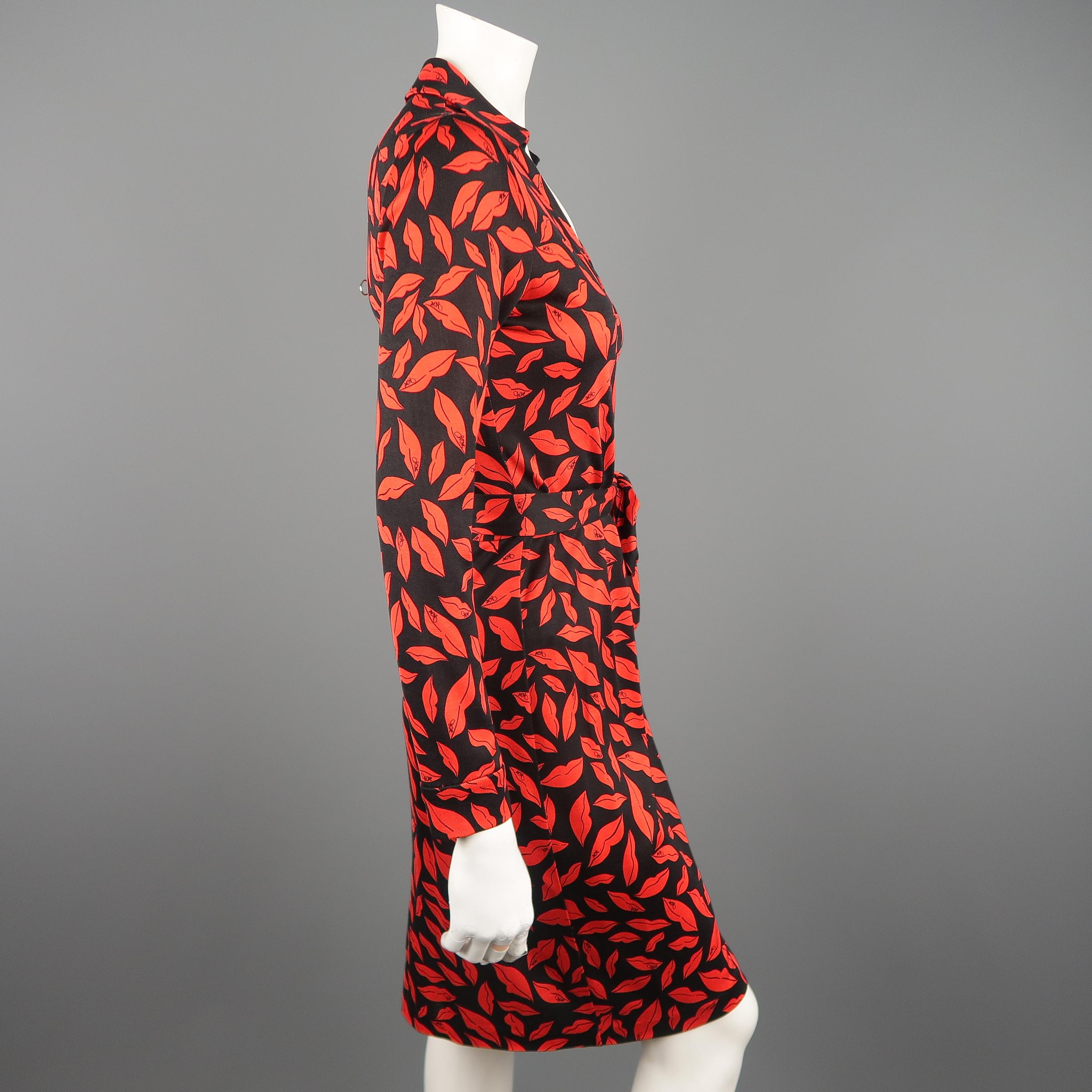 dvf lips wrap dress