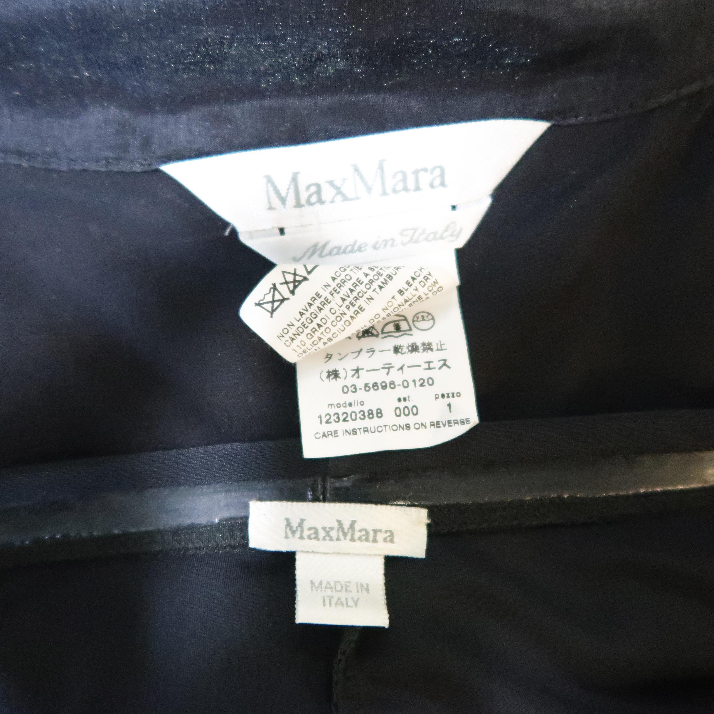 MAX MARA Size 4 Black Silk Blend Organza Double Breasted Trench Coat 5