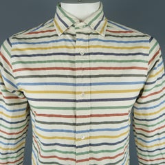 NIGEL CABOURN Size S Multi-Color Stripe Cotton Long Sleeve Shirt