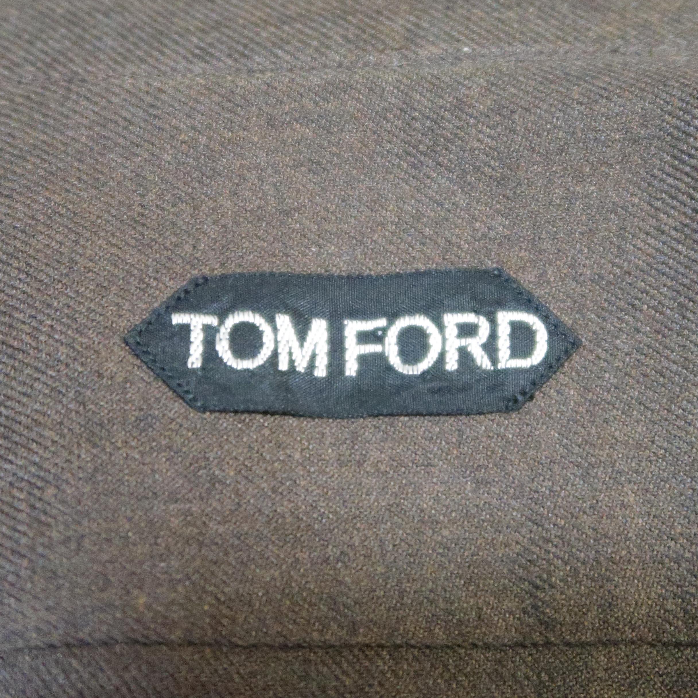 TOM FORD Size S Brown Solid Cotton Long Sleeve Shirt 3