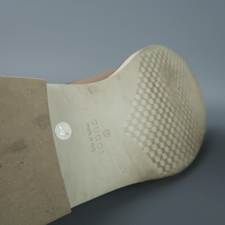 GUCCI Size 10.5 Taupe Leather Gray Rubber Sole Lace Up Shoes at 1stDibs