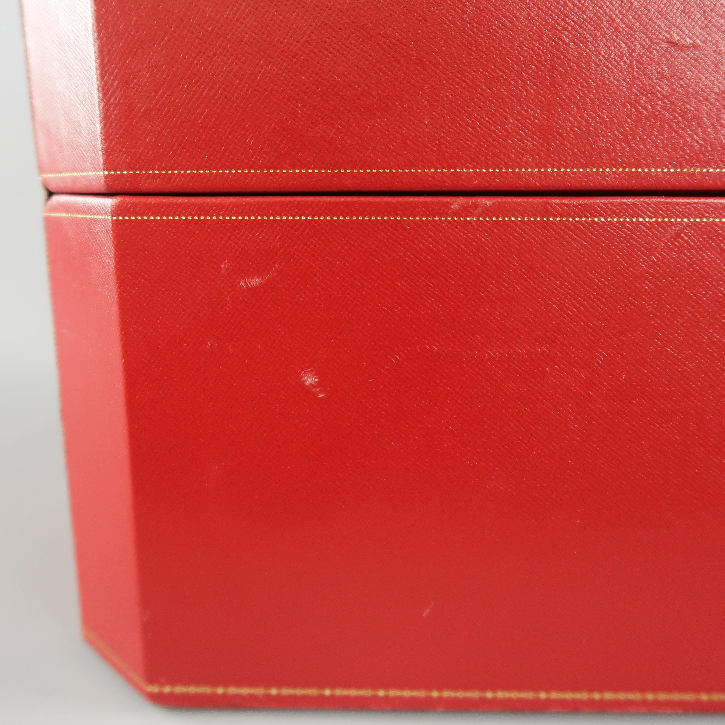 Vintage CARTIER Red Watch & Jewelry Storage Box with Drawer Compartments 5