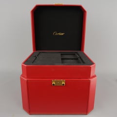 Vintage CARTIER Red Watch & Jewelry Storage Box with Drawer Compartments