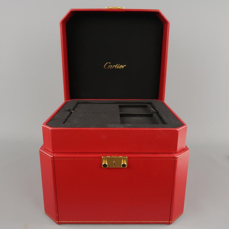 Vintage CARTIER Red Watch and Jewelry Storage Box with Drawer