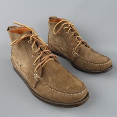 RALPH LAUREN Size 9 Taupe Solid Suede Ankle Boots