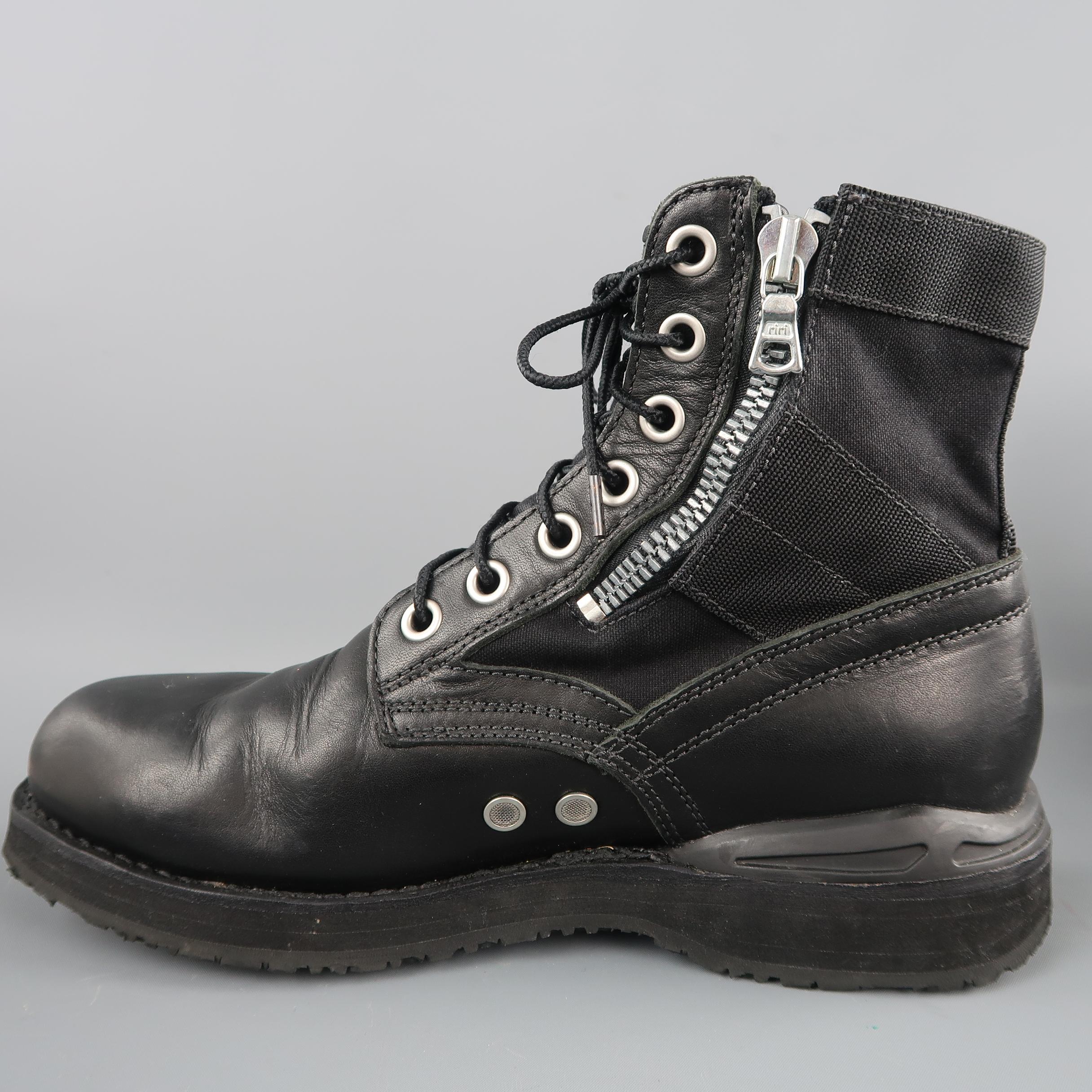 Women's or Men's VISVIM 7 Hole 73' Folk Veggie Size 9 Black Solid Leather Boots