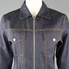 HELMUT LANG M Indigo Solid Raw Re-Edition Denim Jean Jacket