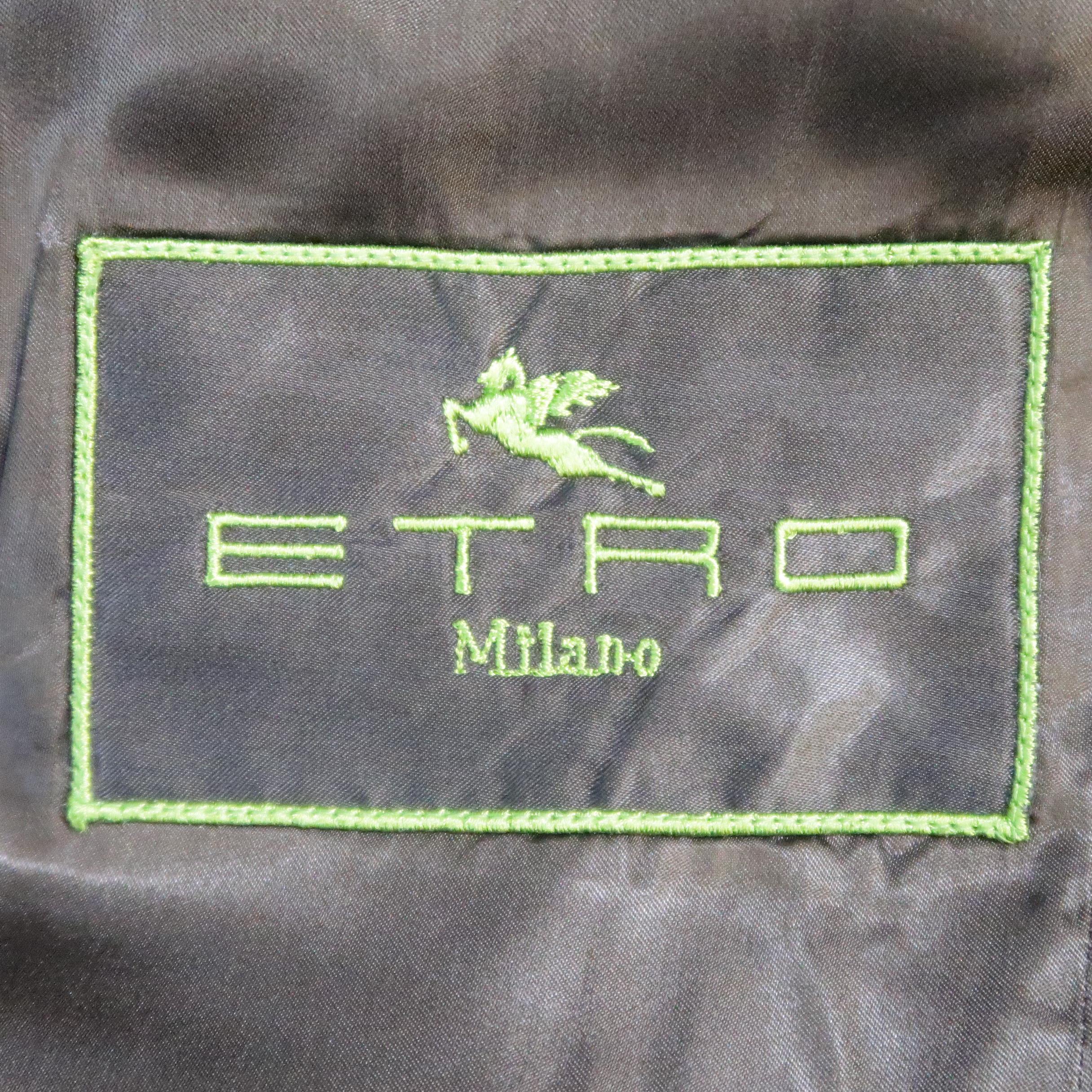 ETRO 40 Regular Brown Paisley Corduroy Blazer / Sport Coat 3