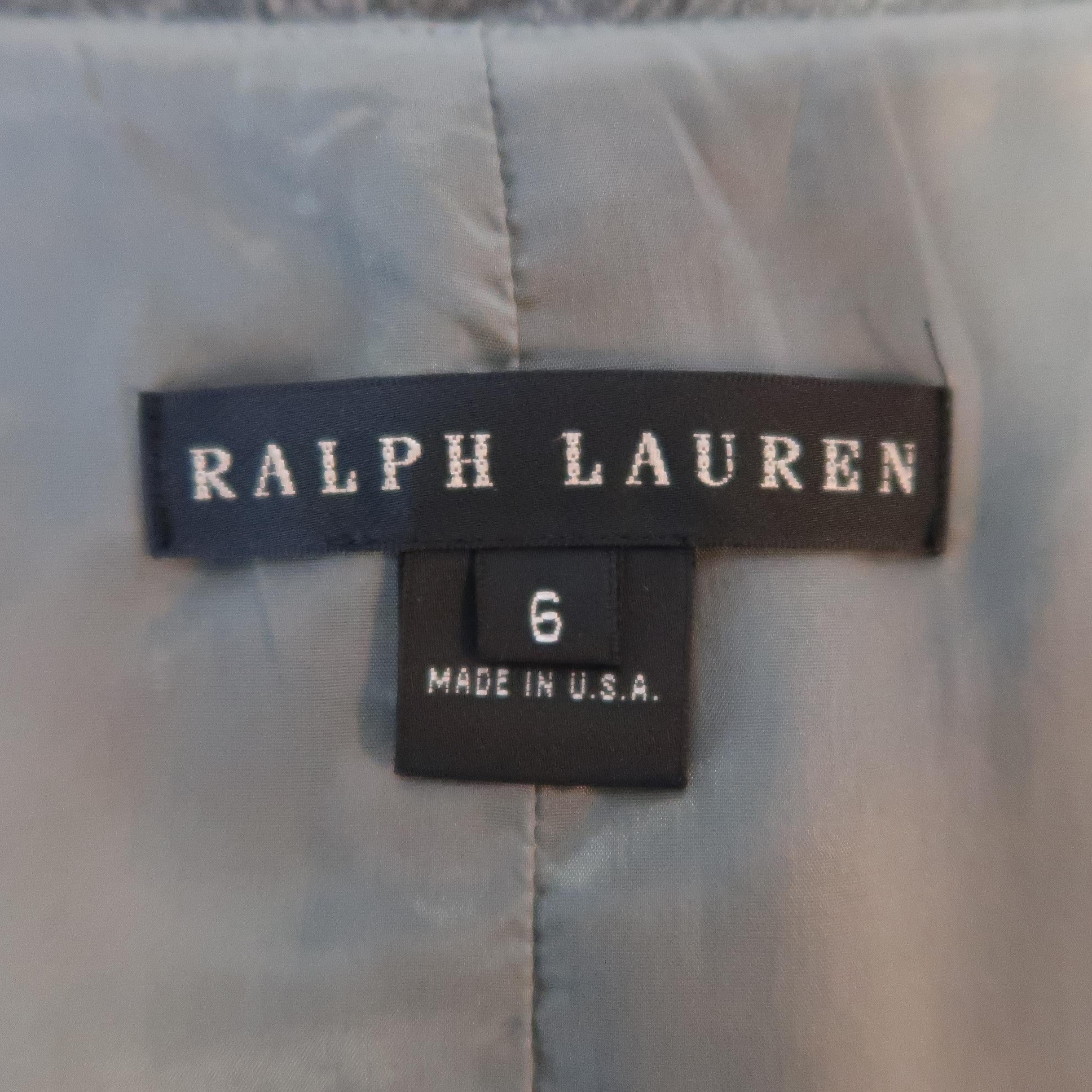 Women's RALPH LAUREN Size 6 Grey Wool Blend Herringbone Pencil Skirt