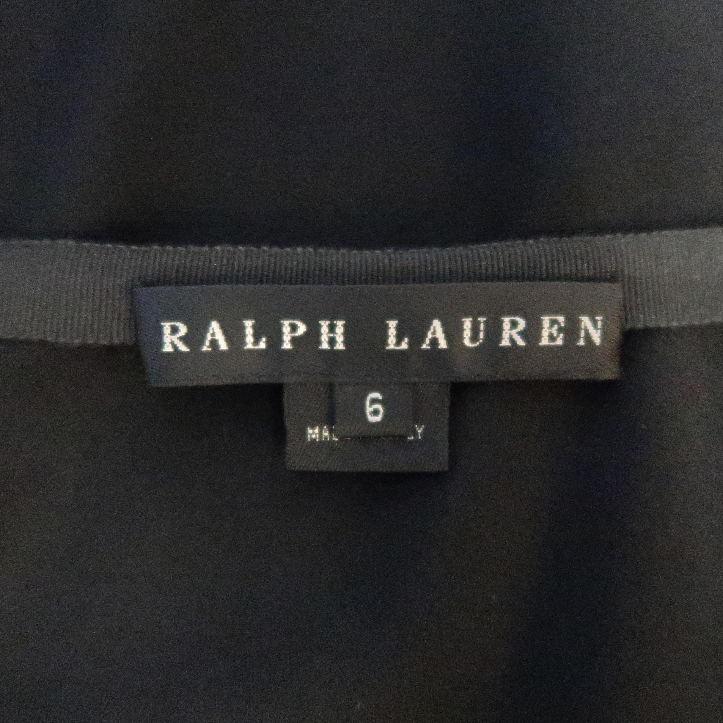 RALPH LAUREN Size 6 Black Wool Blend Scalloped Hem A Line Skirt  1