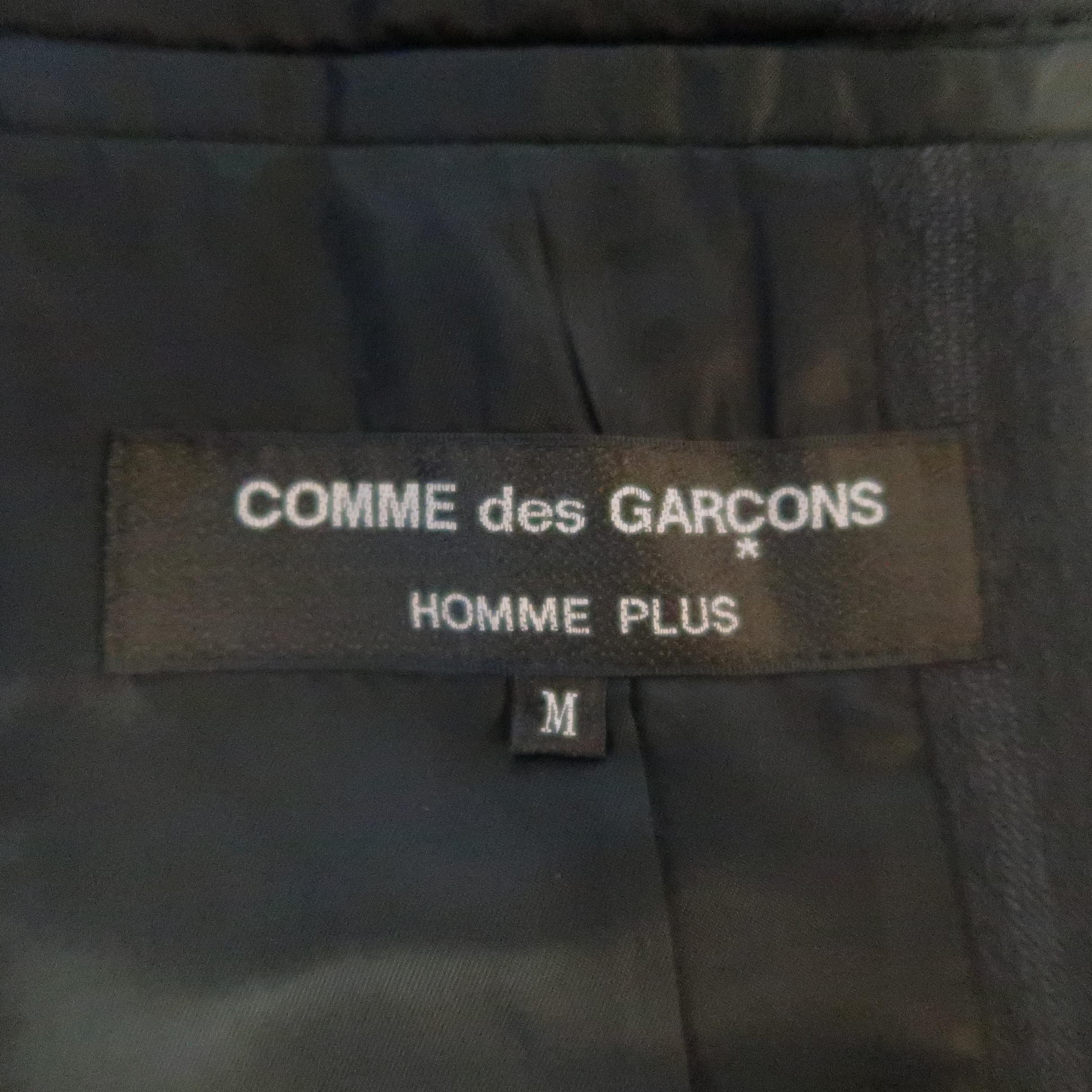 COMME DES GARCONS HOMME PLUS M Gray Striped Jacquard Armor Sleeve Jacket Blazer 7