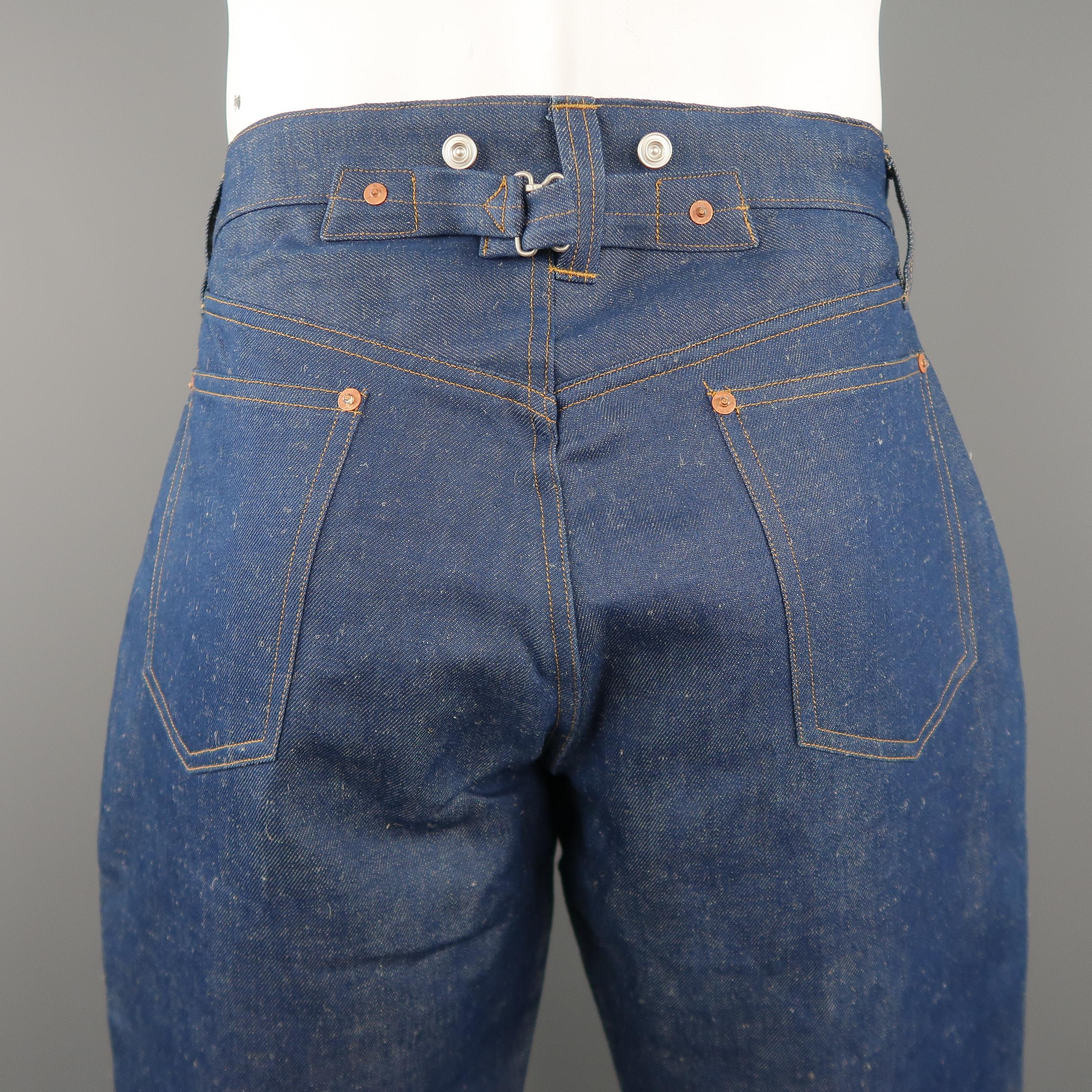 Black HAVERSACK Size M Blue Cotton / Linen Denim Button Fly Jeans