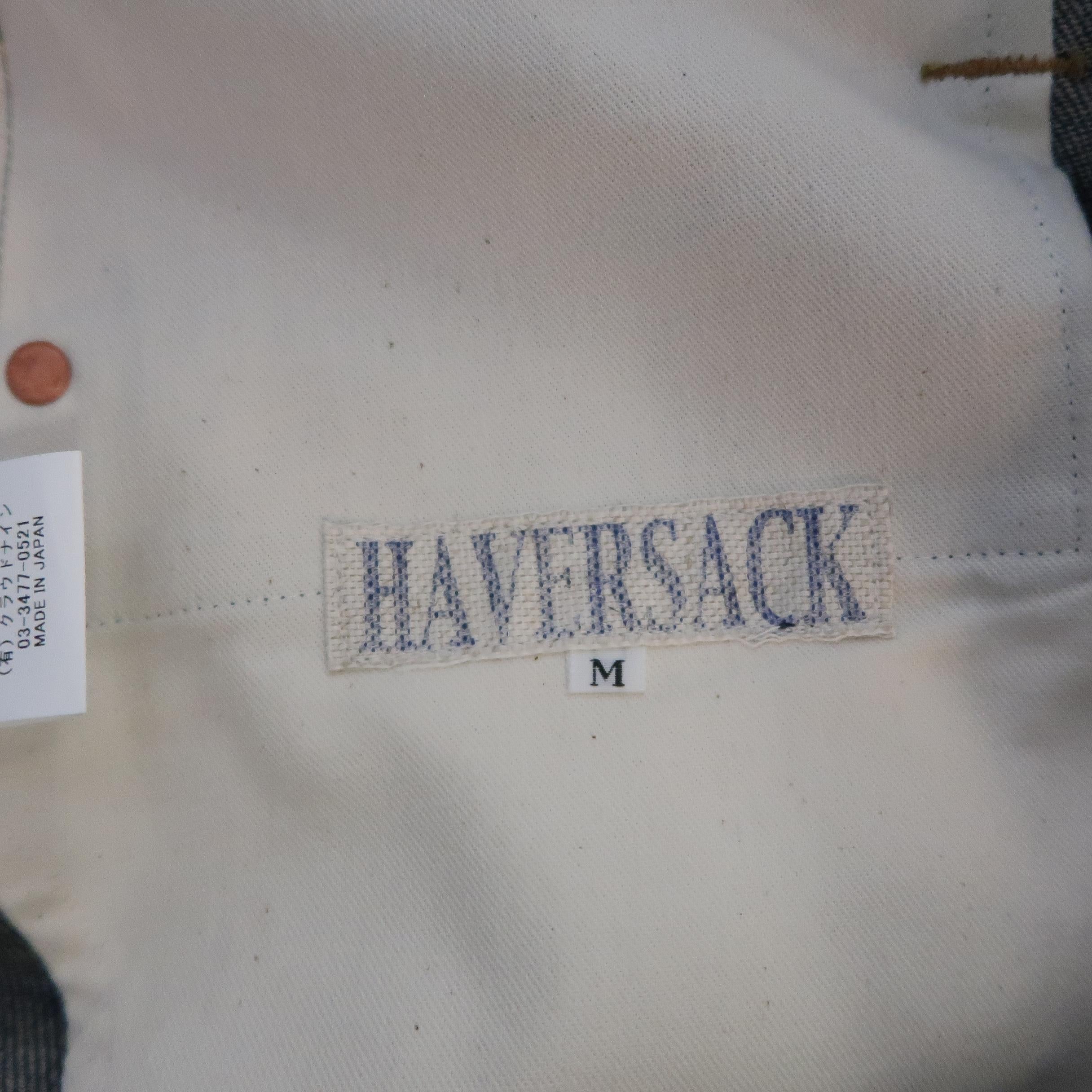 HAVERSACK Size M Blue Cotton / Linen Denim Button Fly Jeans In New Condition In San Francisco, CA
